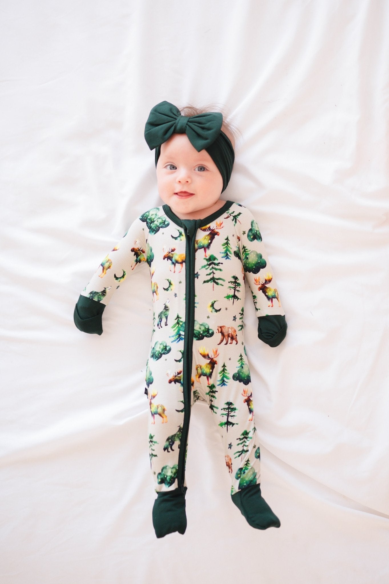 ADAPTIVE ZIP JAMMIES - WOODLAND NIGHTS - The Sleepy Sloth