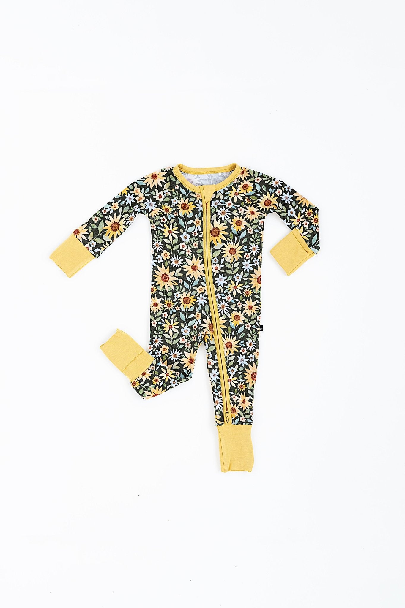 Little top Sleepies autumn sunflower zippered pajamas