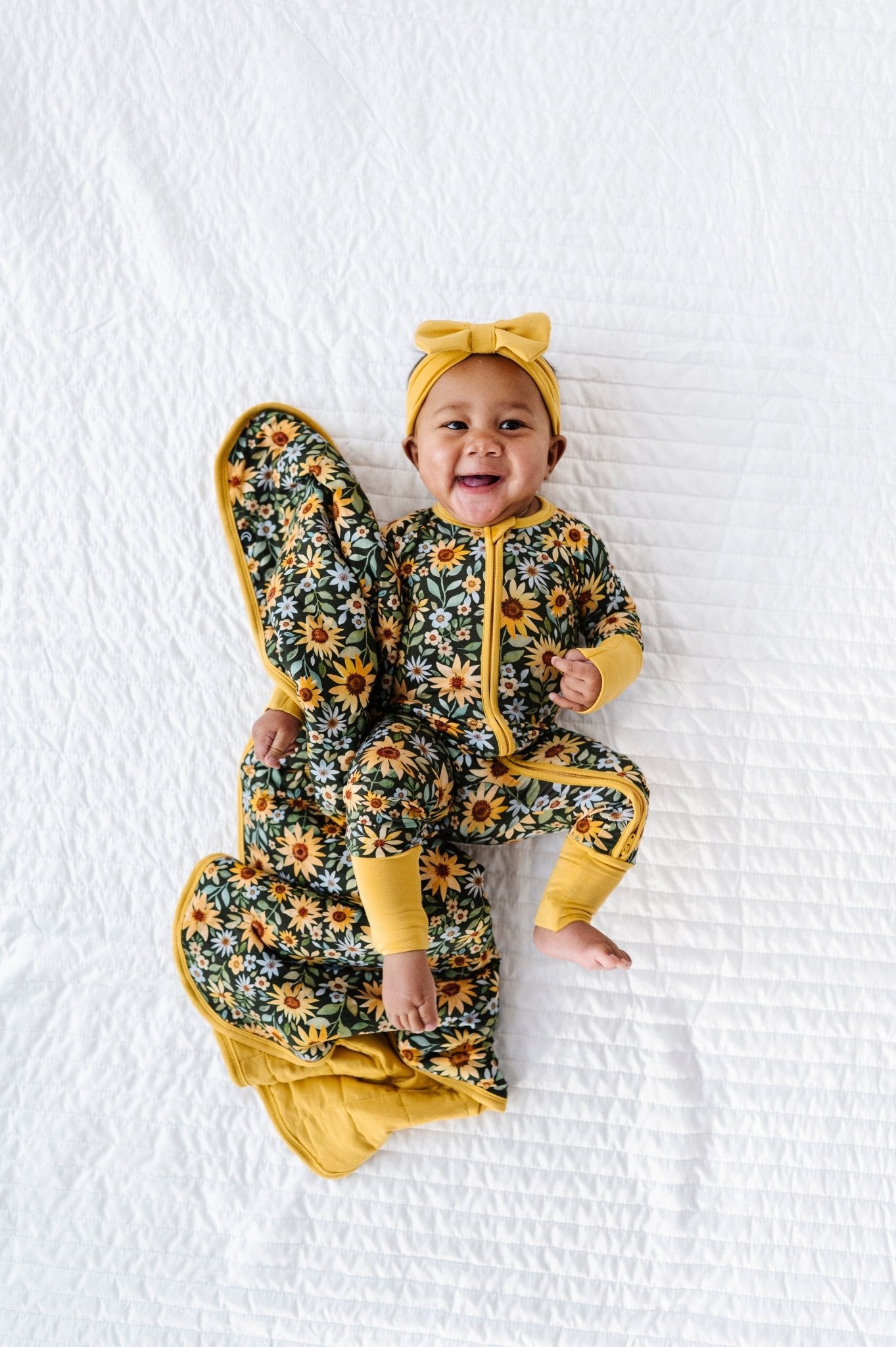 ADAPTIVE ZIP JAMMIES - YOU ARE MY SUNFLOWER - The Sleepy Sloth