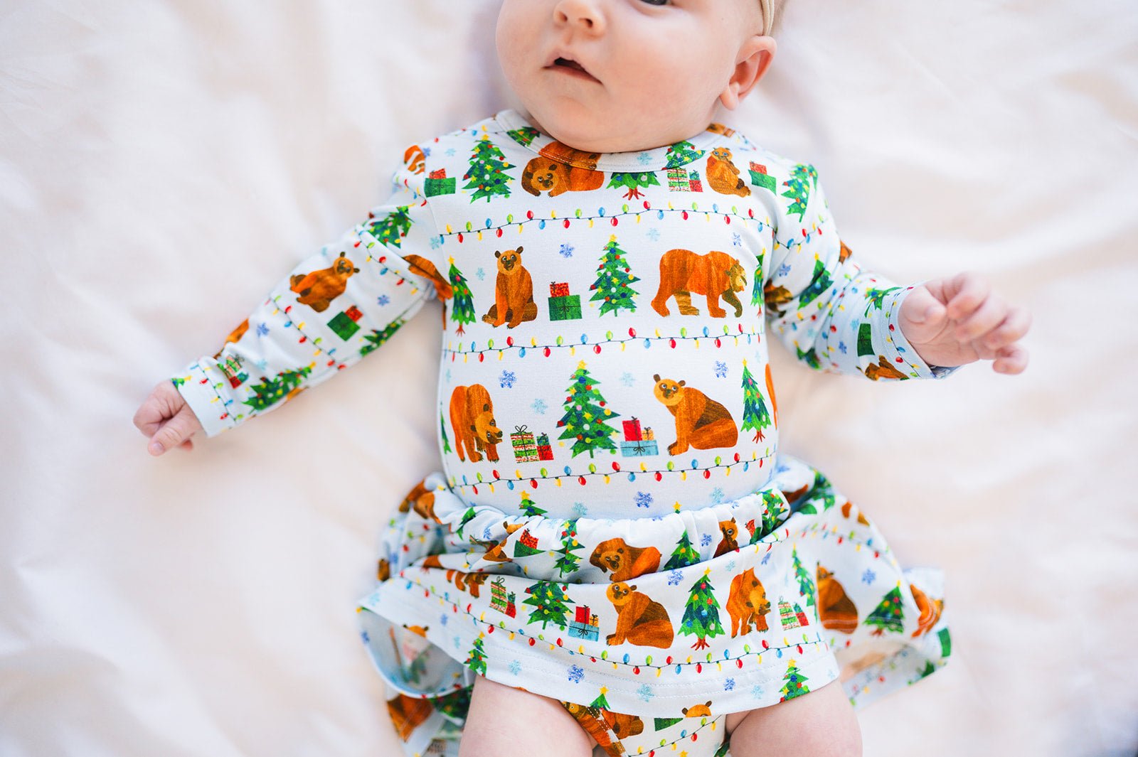 BODYSUIT TWIRL DRESS - BEARY CHRISTMAS - The Sleepy Sloth