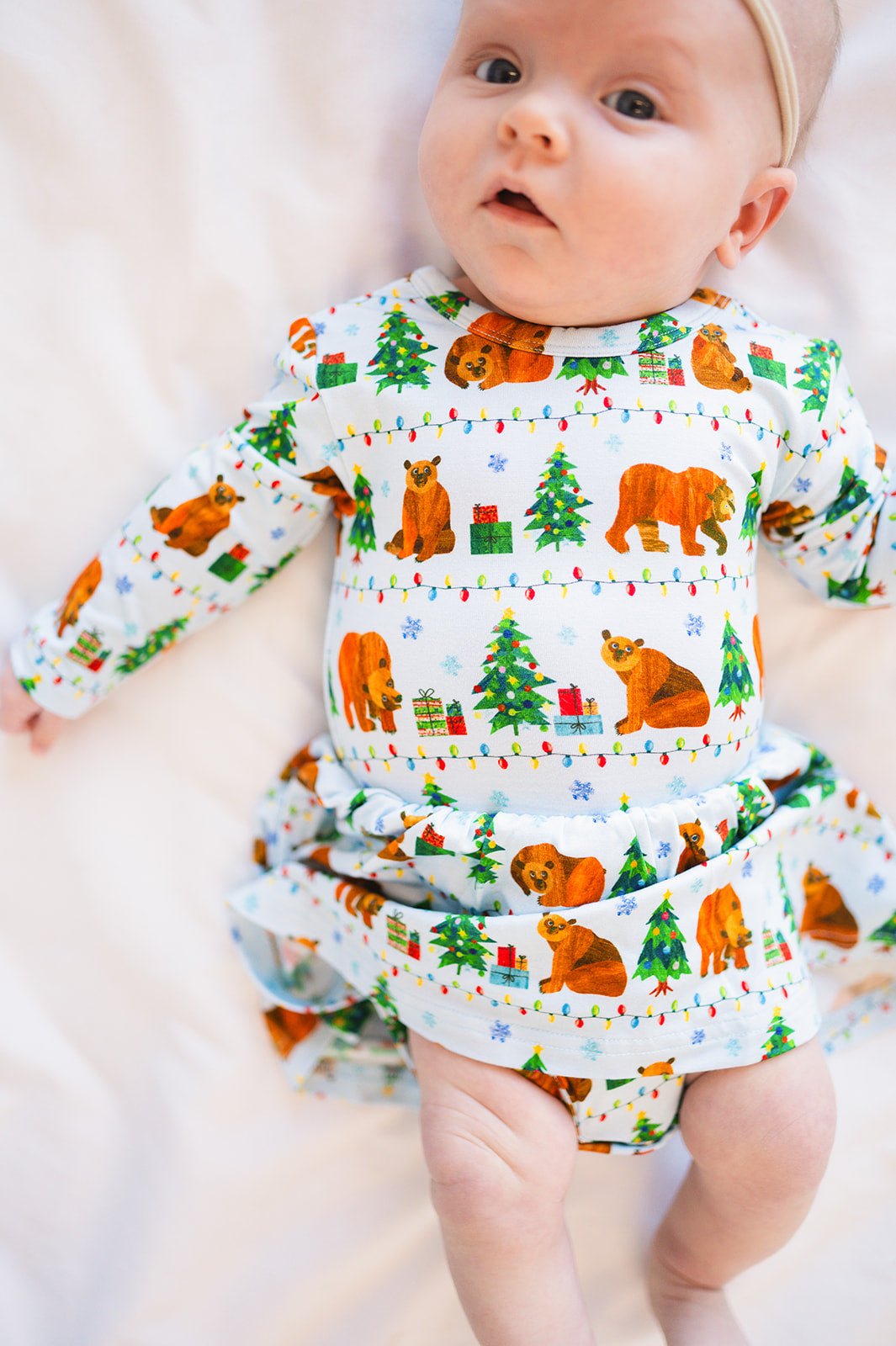 BODYSUIT TWIRL DRESS - BEARY CHRISTMAS - The Sleepy Sloth