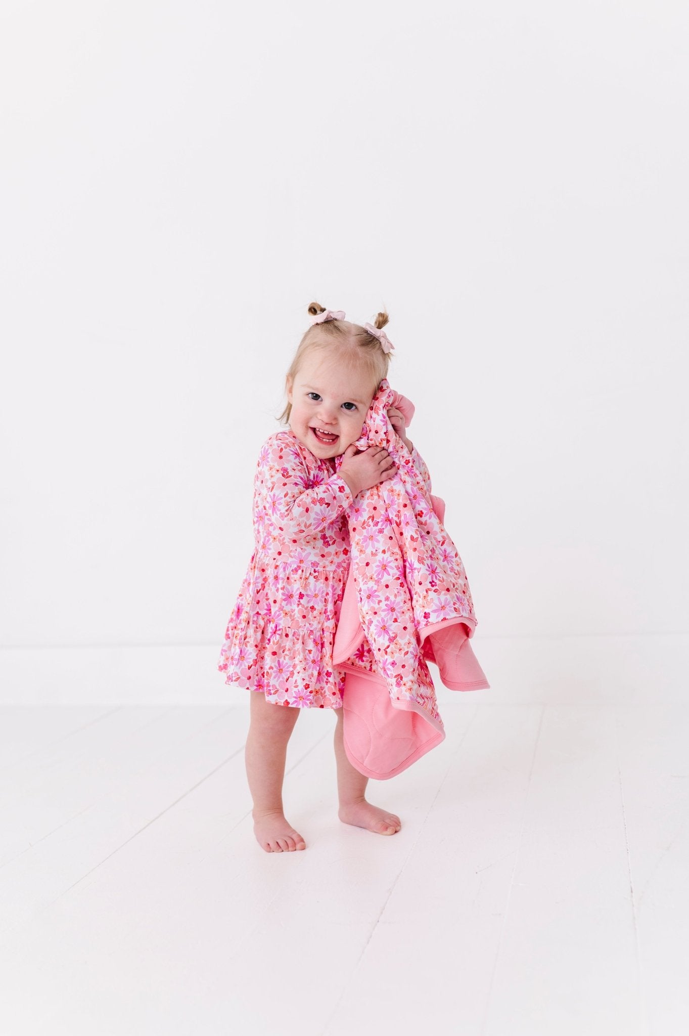 BODYSUIT TWIRL DRESS - BLUSHING BLOOMS - The Sleepy Sloth