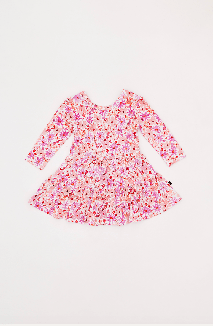 BODYSUIT TWIRL DRESS - BLUSHING BLOOMS - The Sleepy Sloth