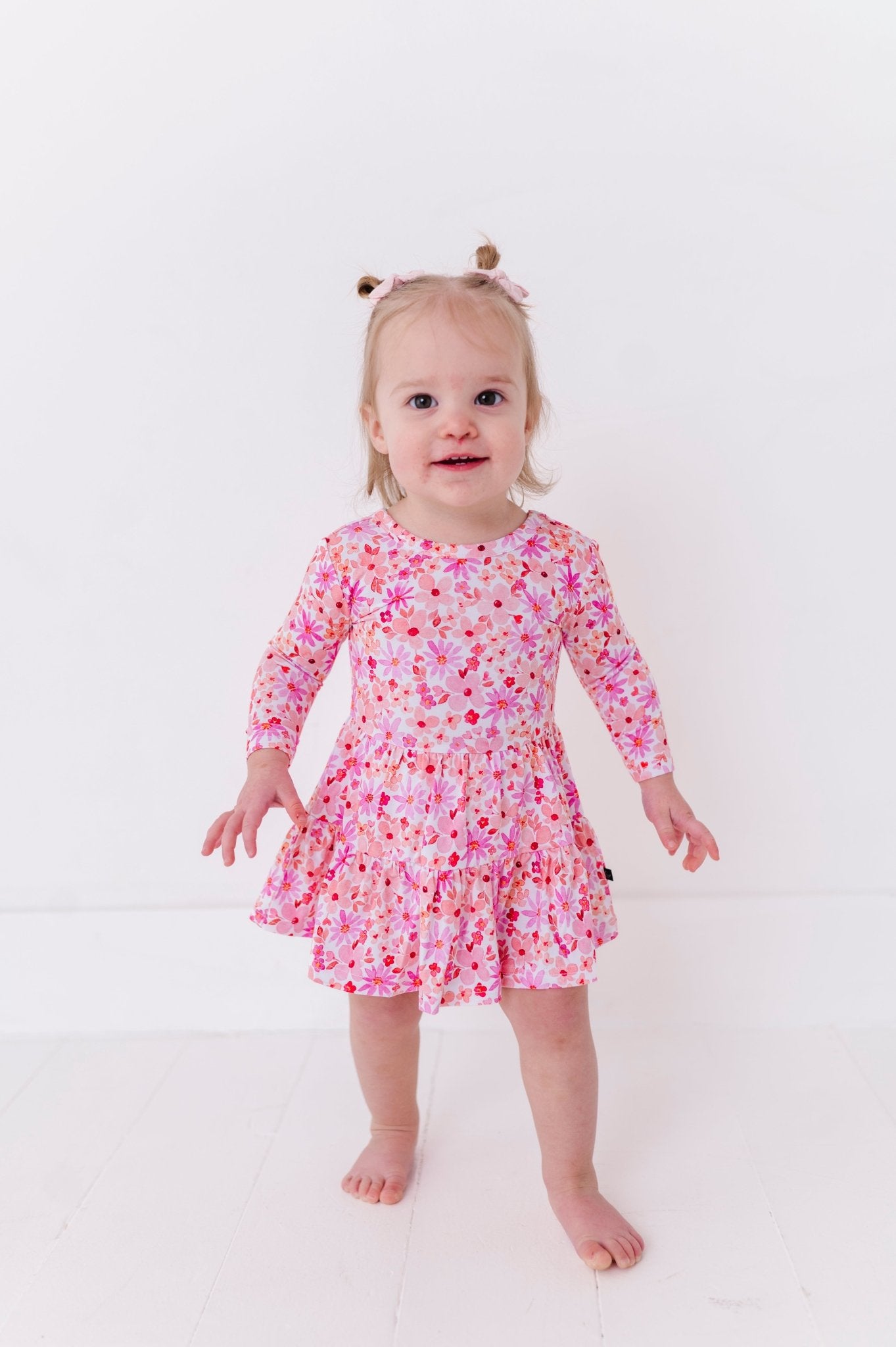 BODYSUIT TWIRL DRESS - BLUSHING BLOOMS - The Sleepy Sloth