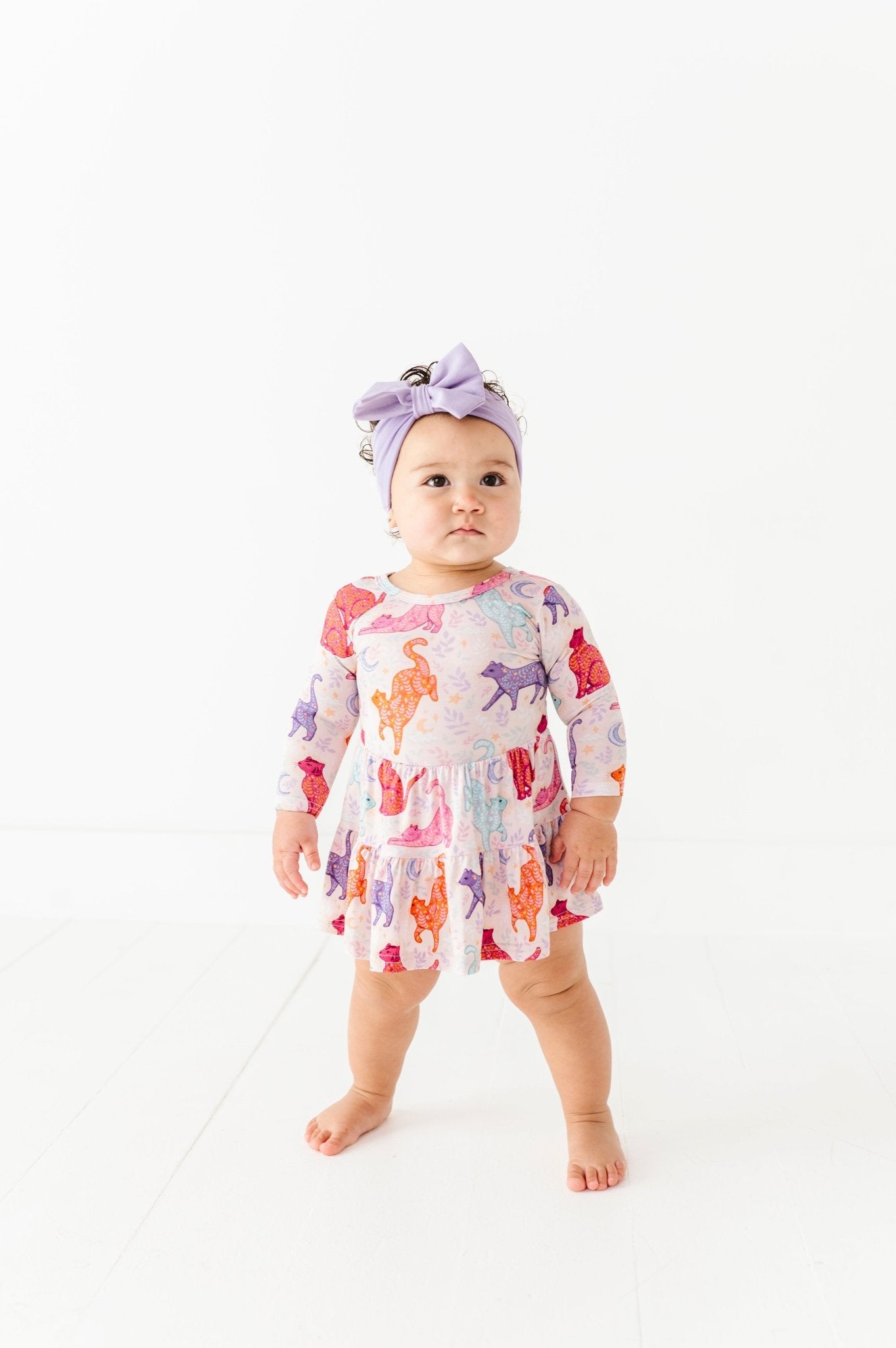 Bodysuit Twirl Dress - KOSMIC KITTIES - The Sleepy Sloth