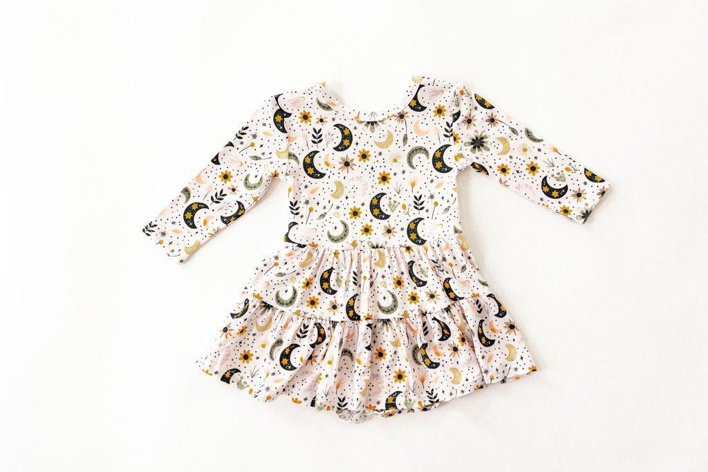 BODYSUIT TWIRL DRESS - LUNAR BLOSSOM - The Sleepy Sloth