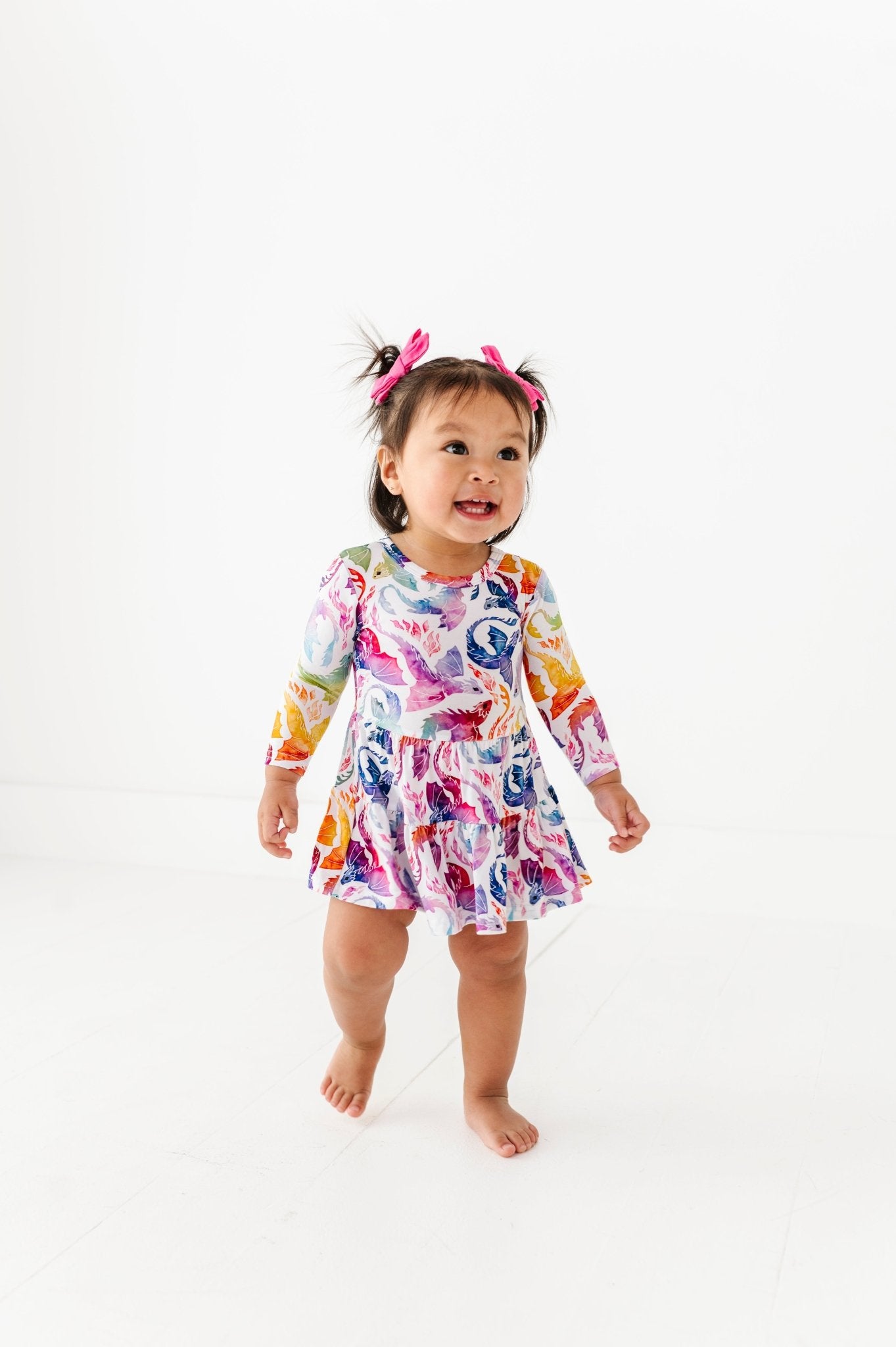 Bodysuit Twirl Dress - RAINBOW TAILS - The Sleepy Sloth