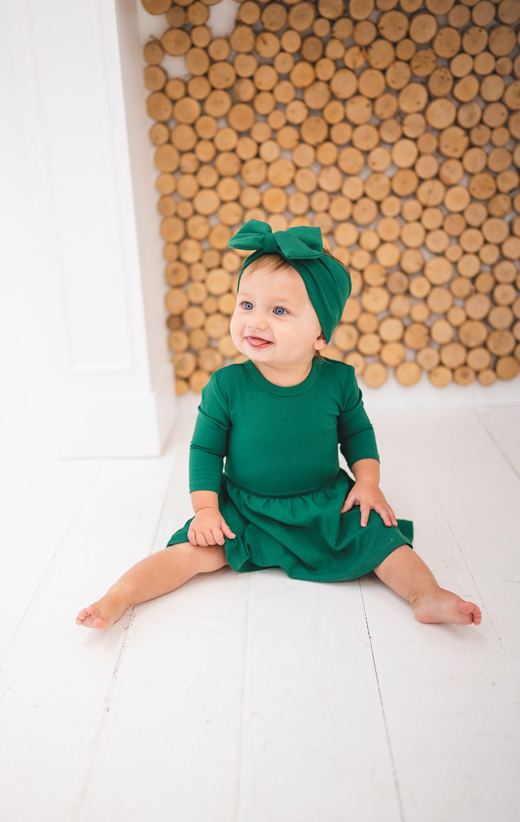 BODYSUIT TWIRL DRESS RIBBED SOLID - MISTLETOE - The Sleepy Sloth