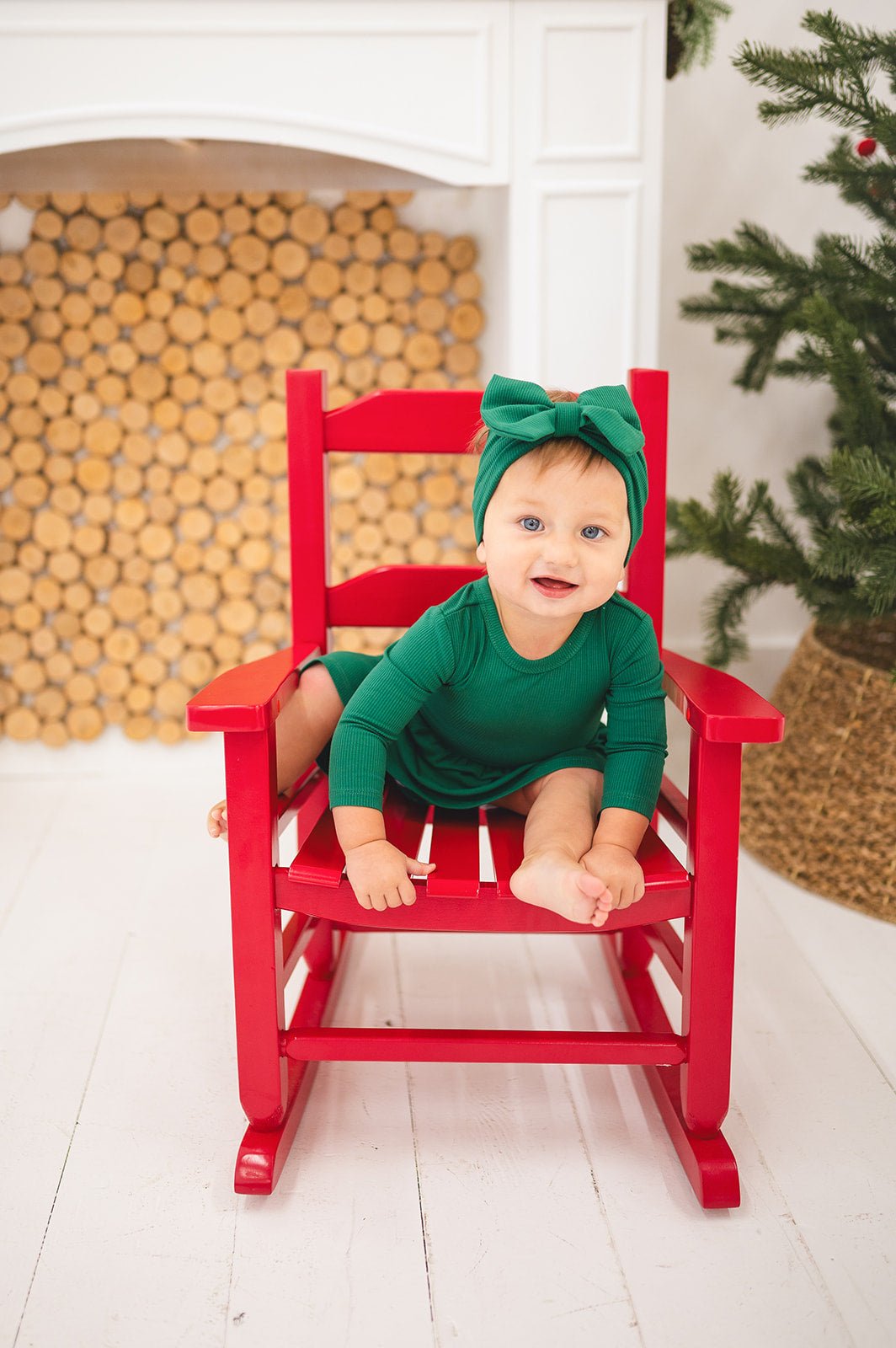 BODYSUIT TWIRL DRESS RIBBED SOLID - MISTLETOE - The Sleepy Sloth