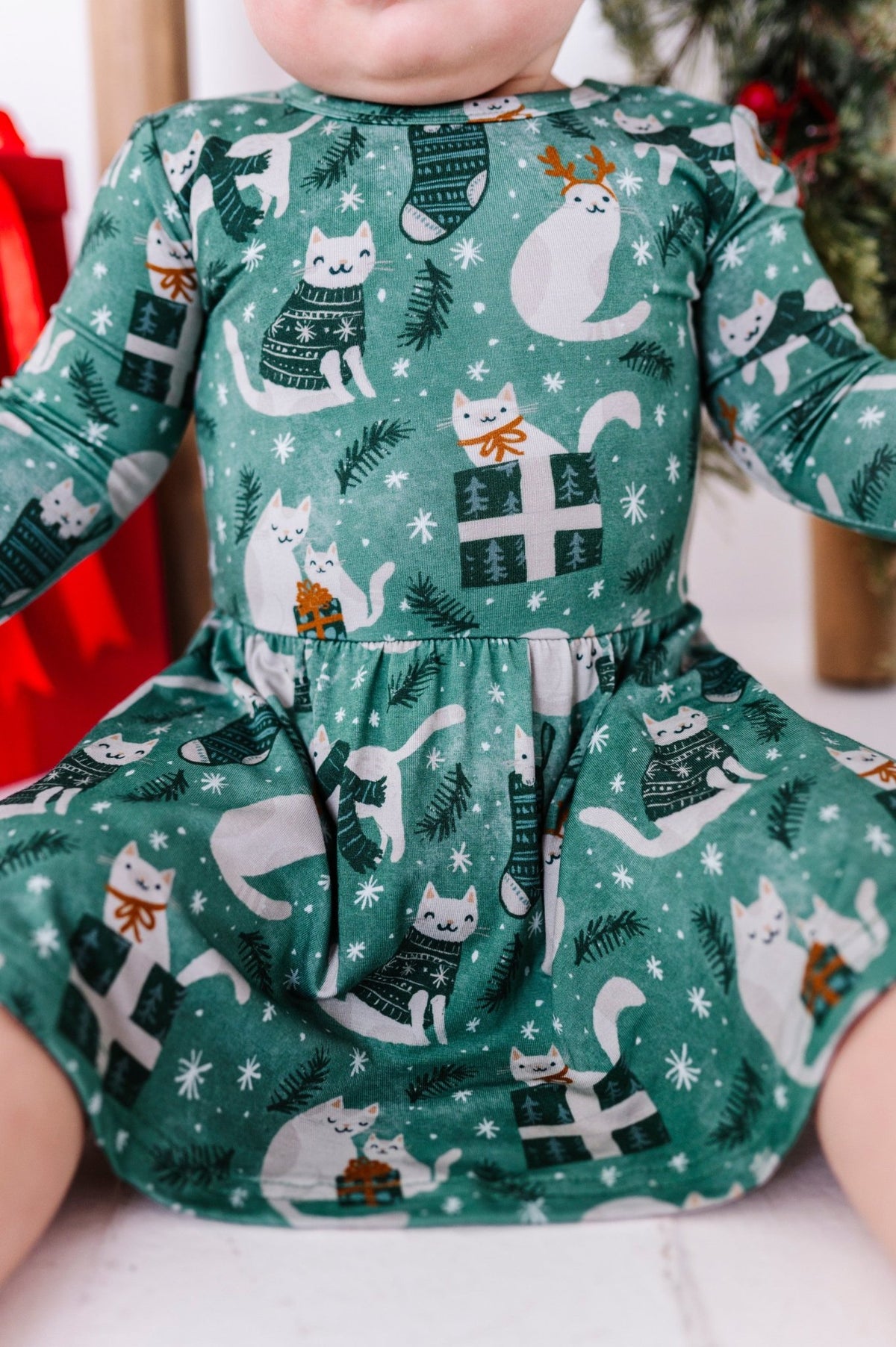 Bodysuit Twirlie Dress - Meowy & Bright - The Sleepy Sloth