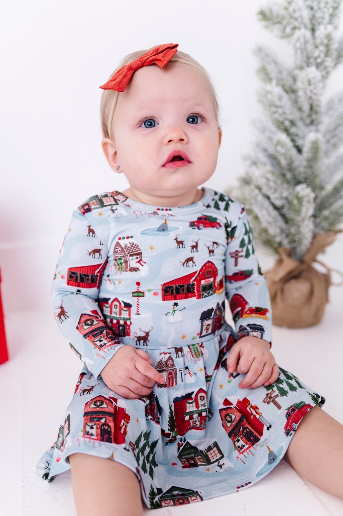 Bodysuit Twirlie Dress - Santa's Village - The Sleepy Sloth