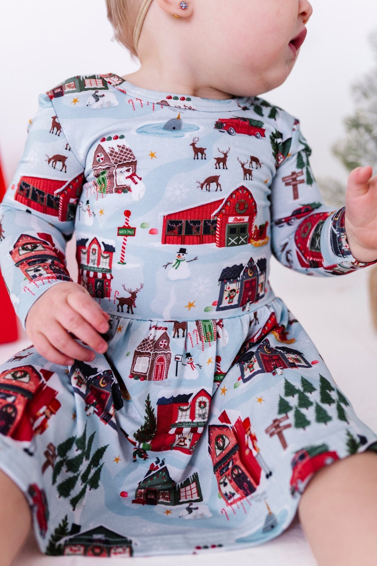 Bodysuit Twirlie Dress - Santa's Village - The Sleepy Sloth