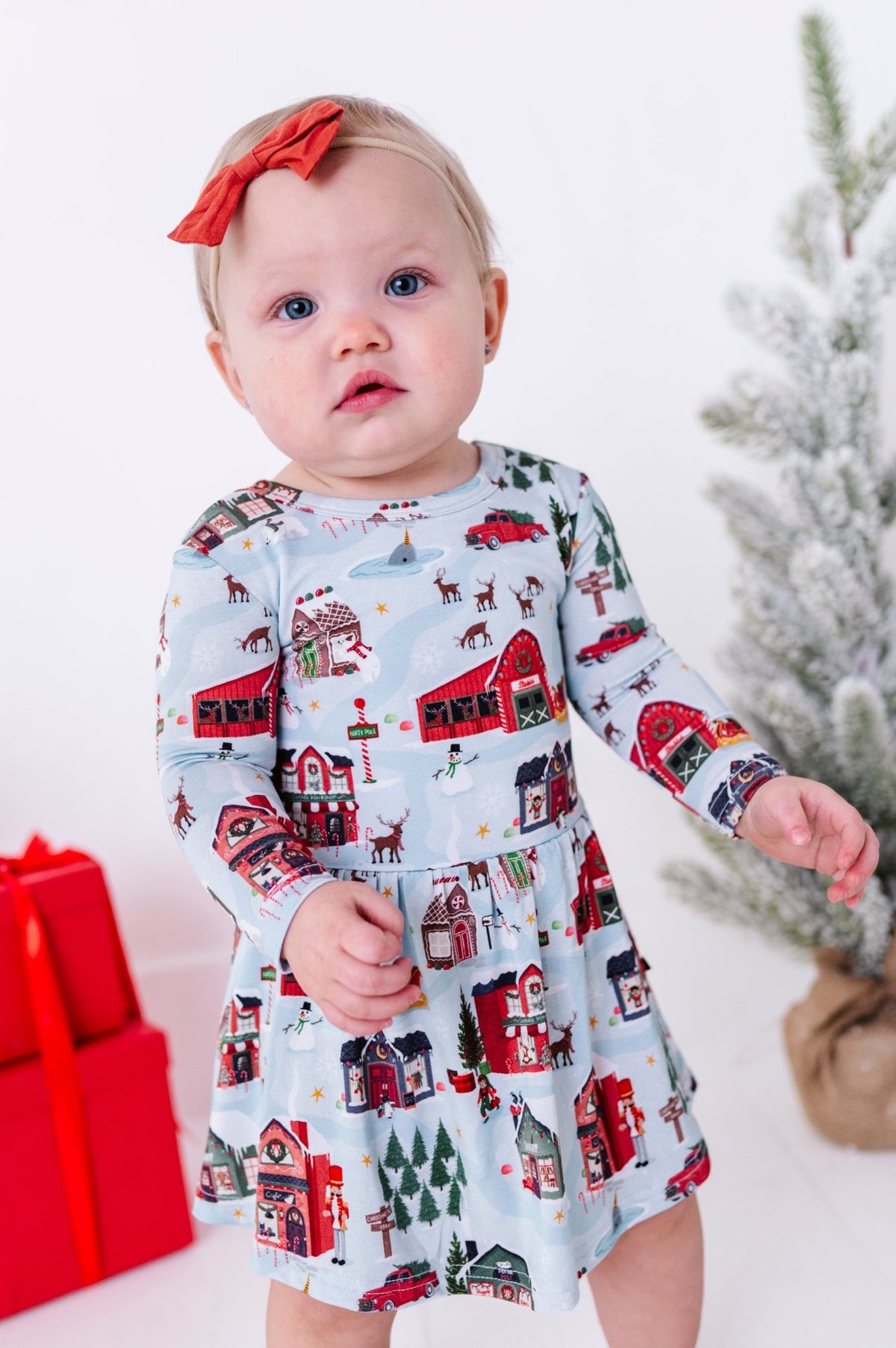 Bodysuit Twirlie Dress - Santa's Village - The Sleepy Sloth