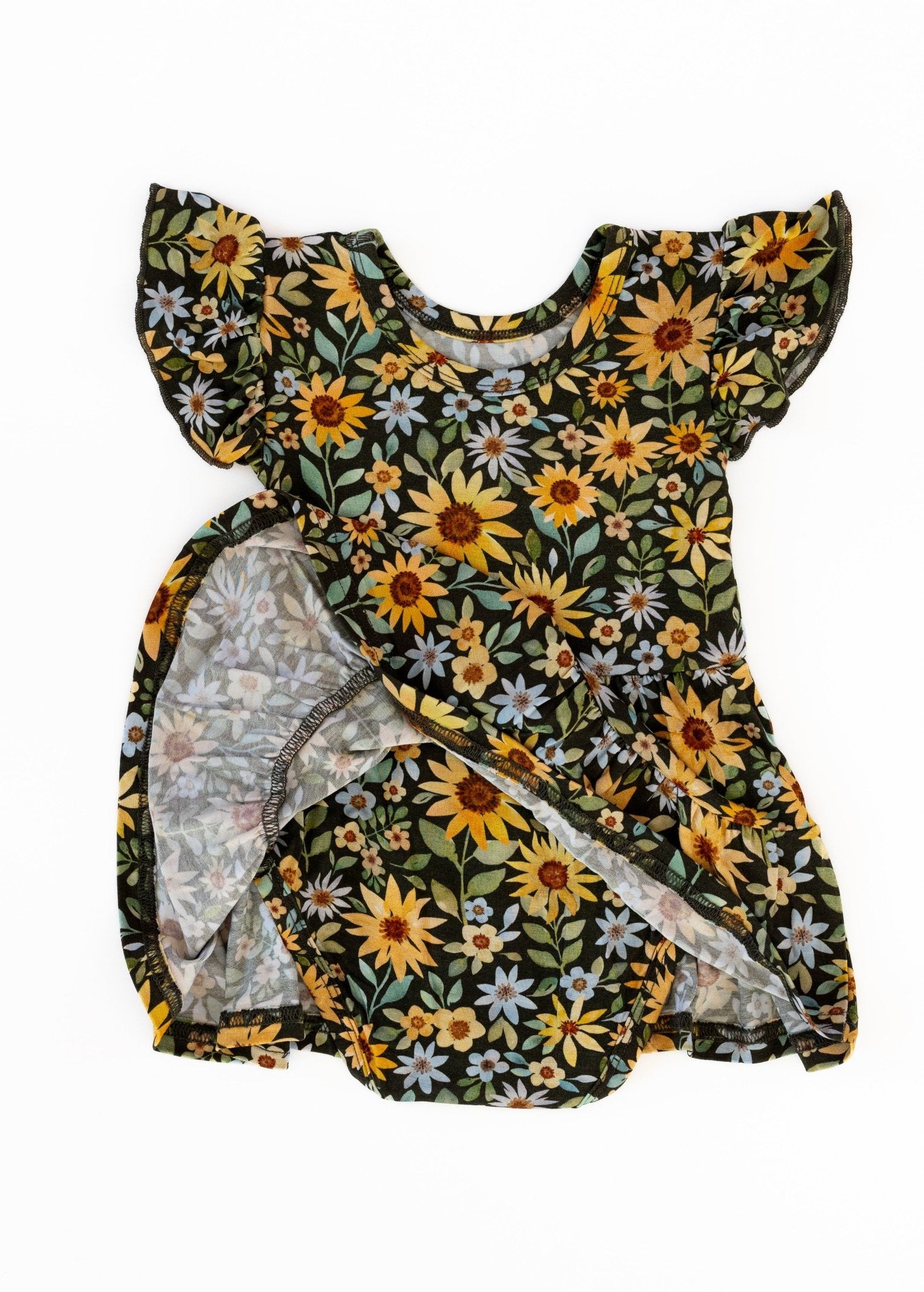 BODYSUIT TWIRLIE DRESS - YOU ARE MY SUNFLOWER - The Sleepy Sloth