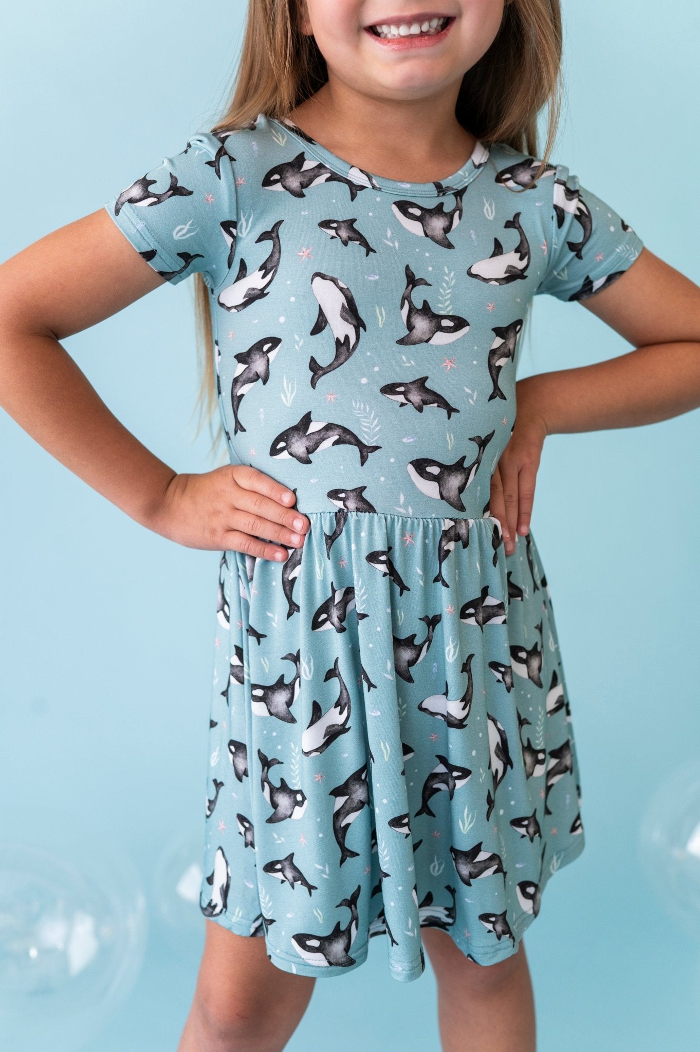 Bow Back Twirlie Dress - OH WHALE - The Sleepy Sloth