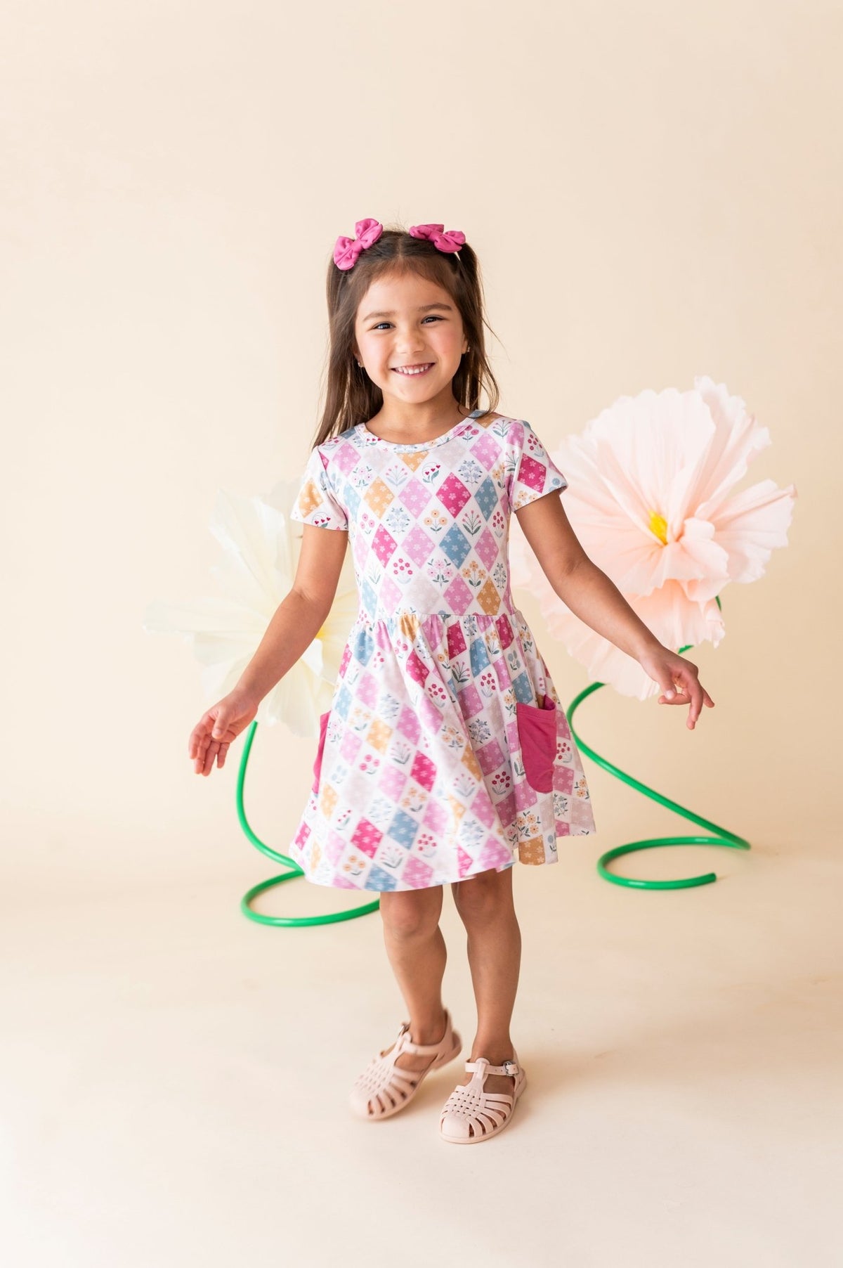 Bow Back Twirlie Dress - Stitched In Bloom - The Sleepy Sloth