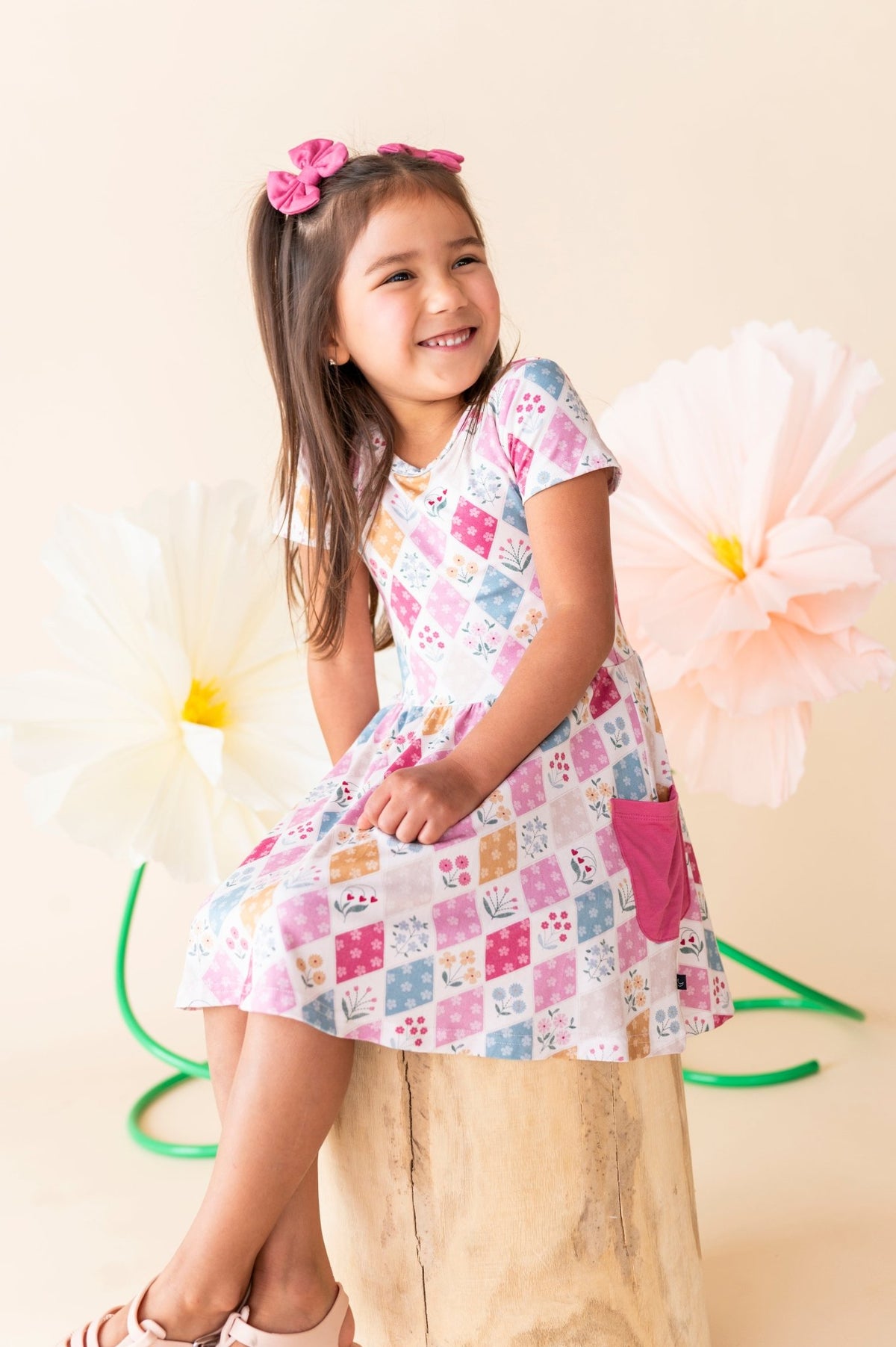 Bow Back Twirlie Dress - Stitched In Bloom - The Sleepy Sloth