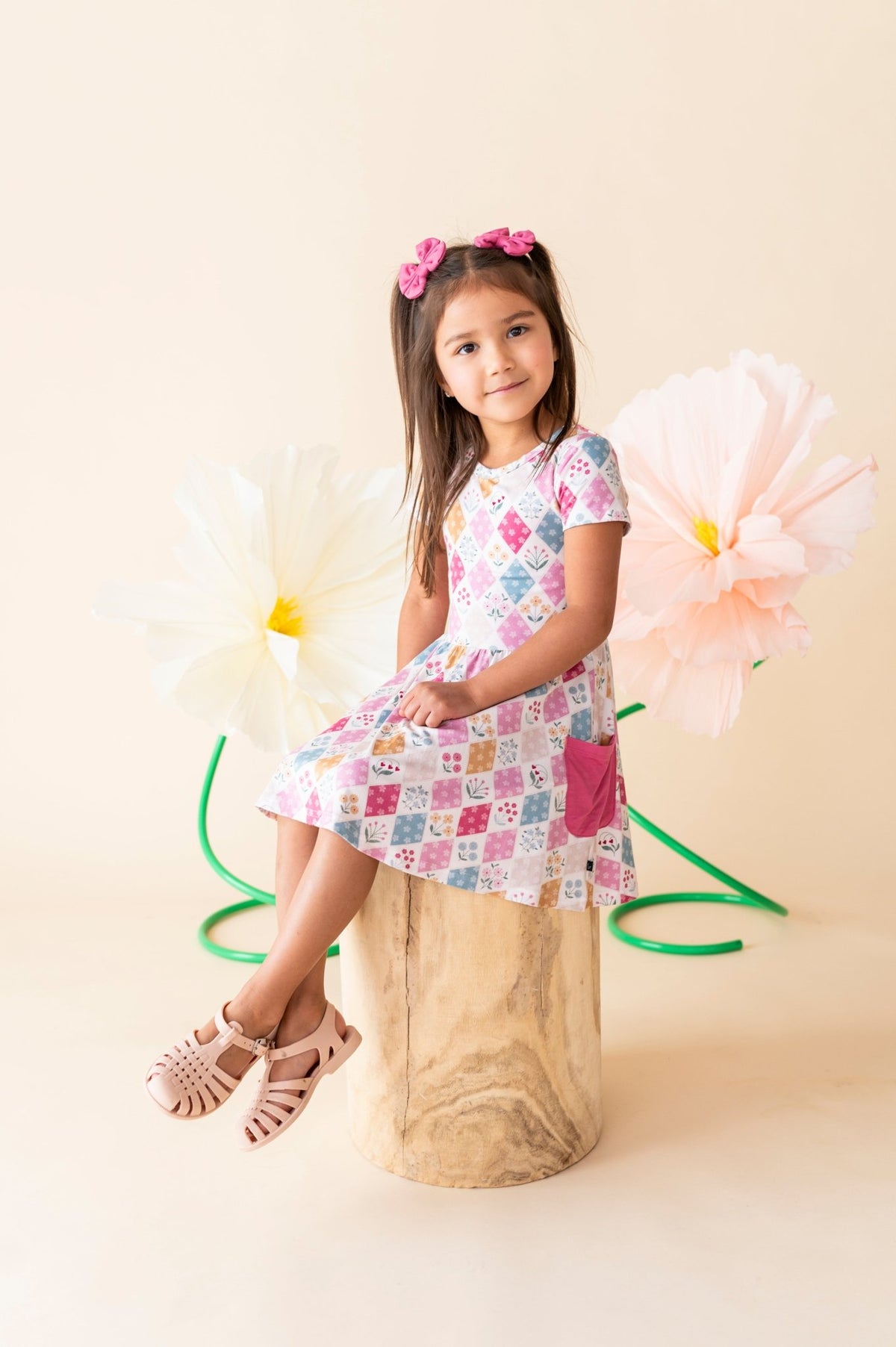 Bow Back Twirlie Dress - Stitched In Bloom - The Sleepy Sloth