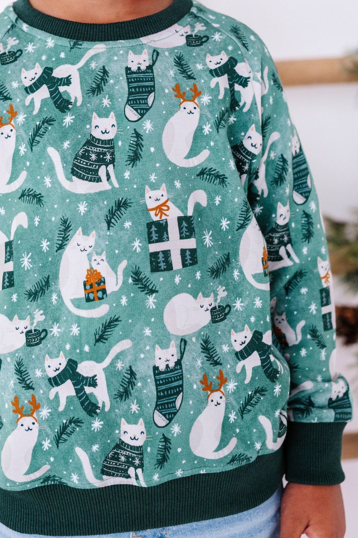 Crewneck Sweatshirt - Meowy & Bright - The Sleepy Sloth
