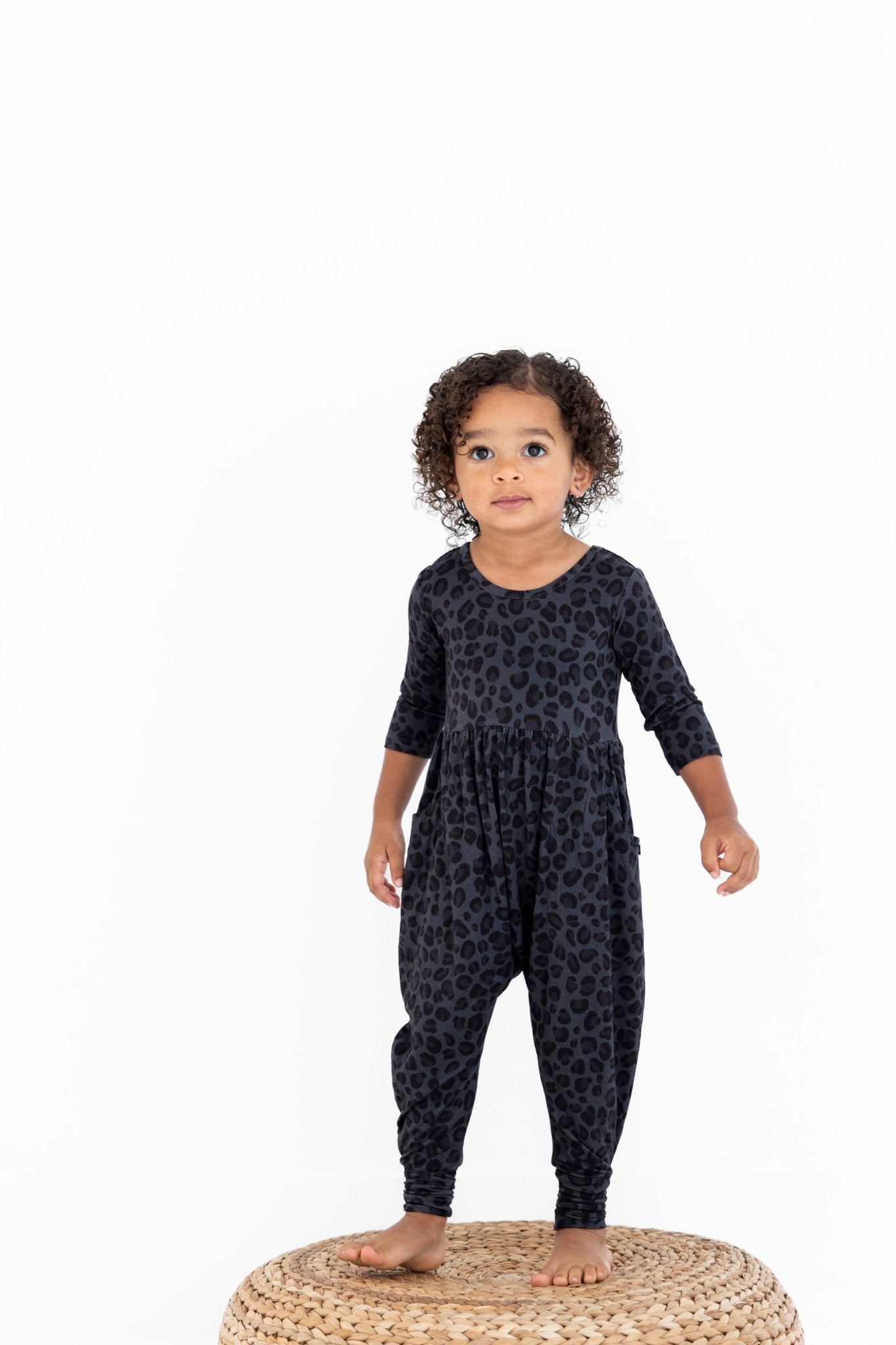 DUCKIE ROMPER - SPOTTED IN ONYX - The Sleepy Sloth