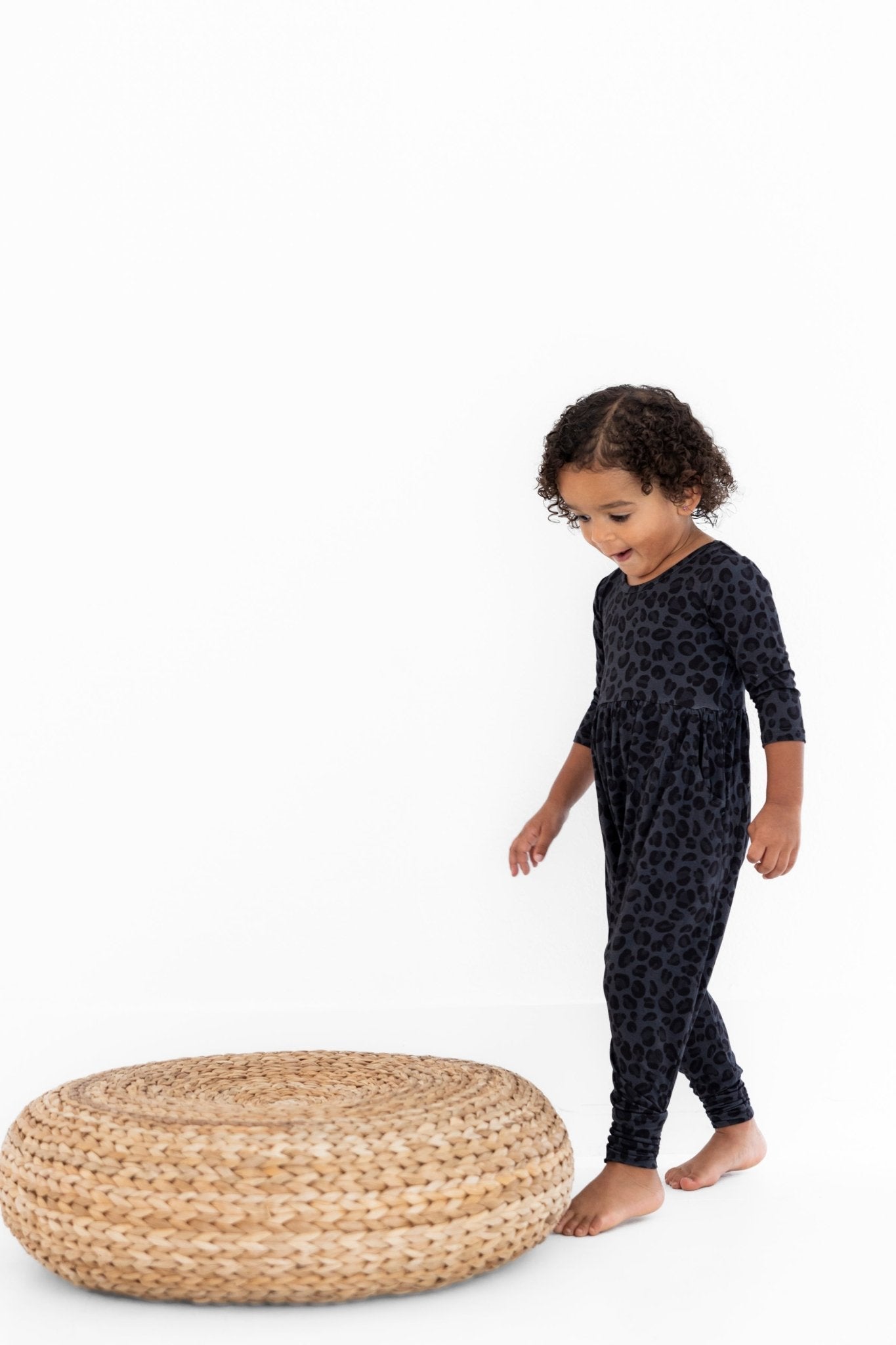 DUCKIE ROMPER - SPOTTED IN ONYX - The Sleepy Sloth