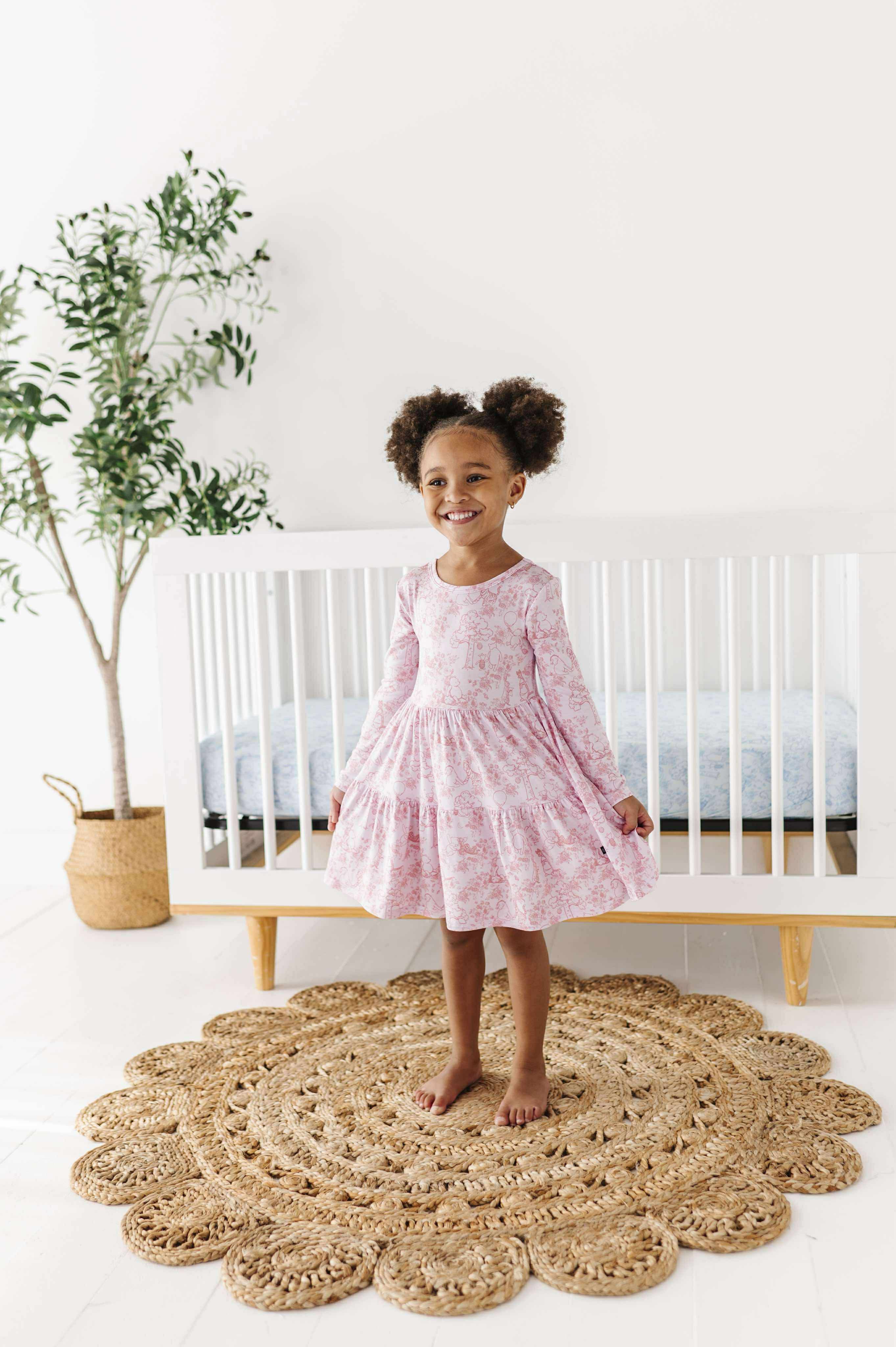 TIERED LONG SLEEVE TWIRL DRESS - SWEET WANDERINGS