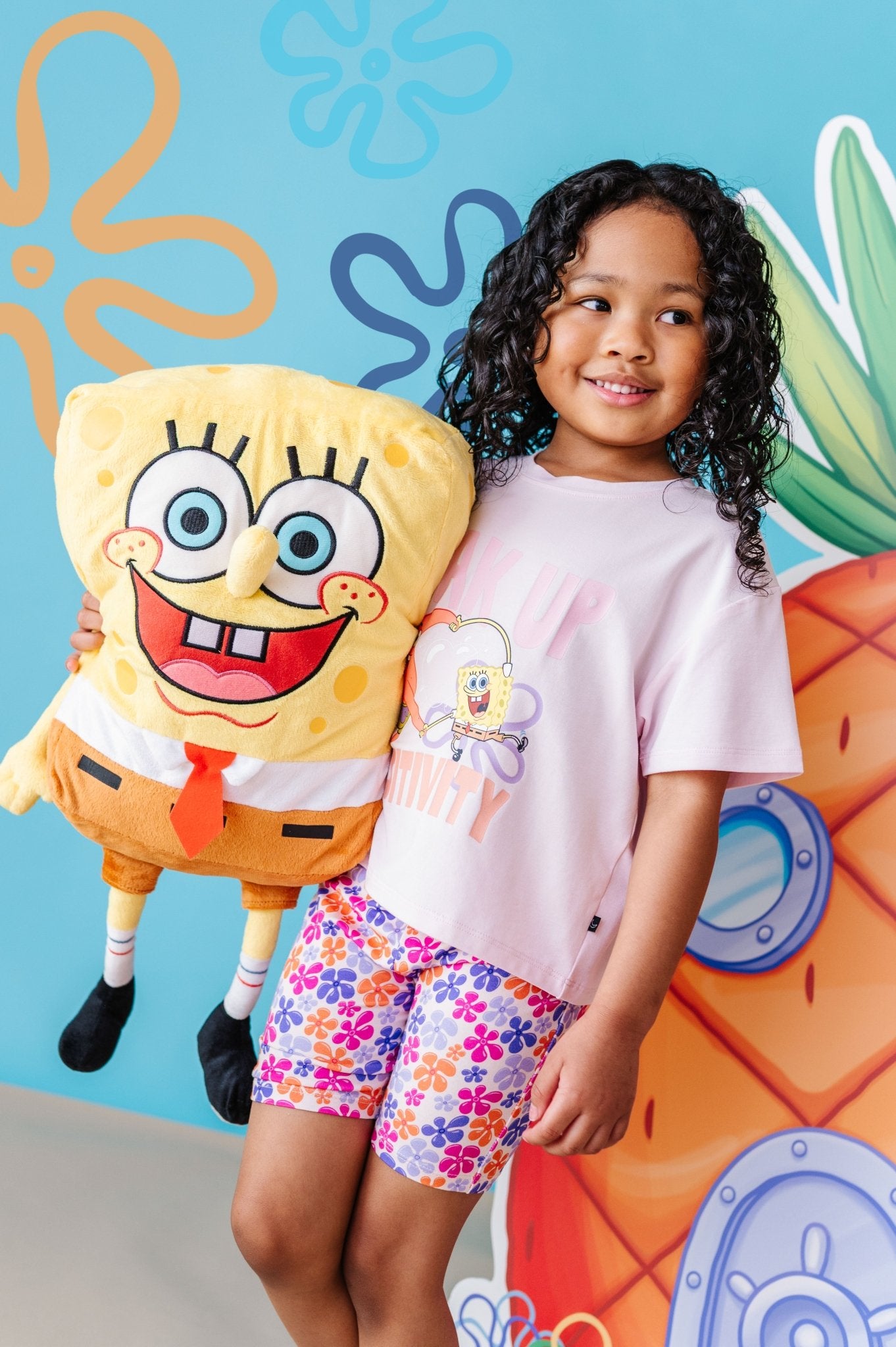 Graphic Tee and Biker Shorts - Spongebob Squarepants™ Soak Up Positivity - The Sleepy Sloth