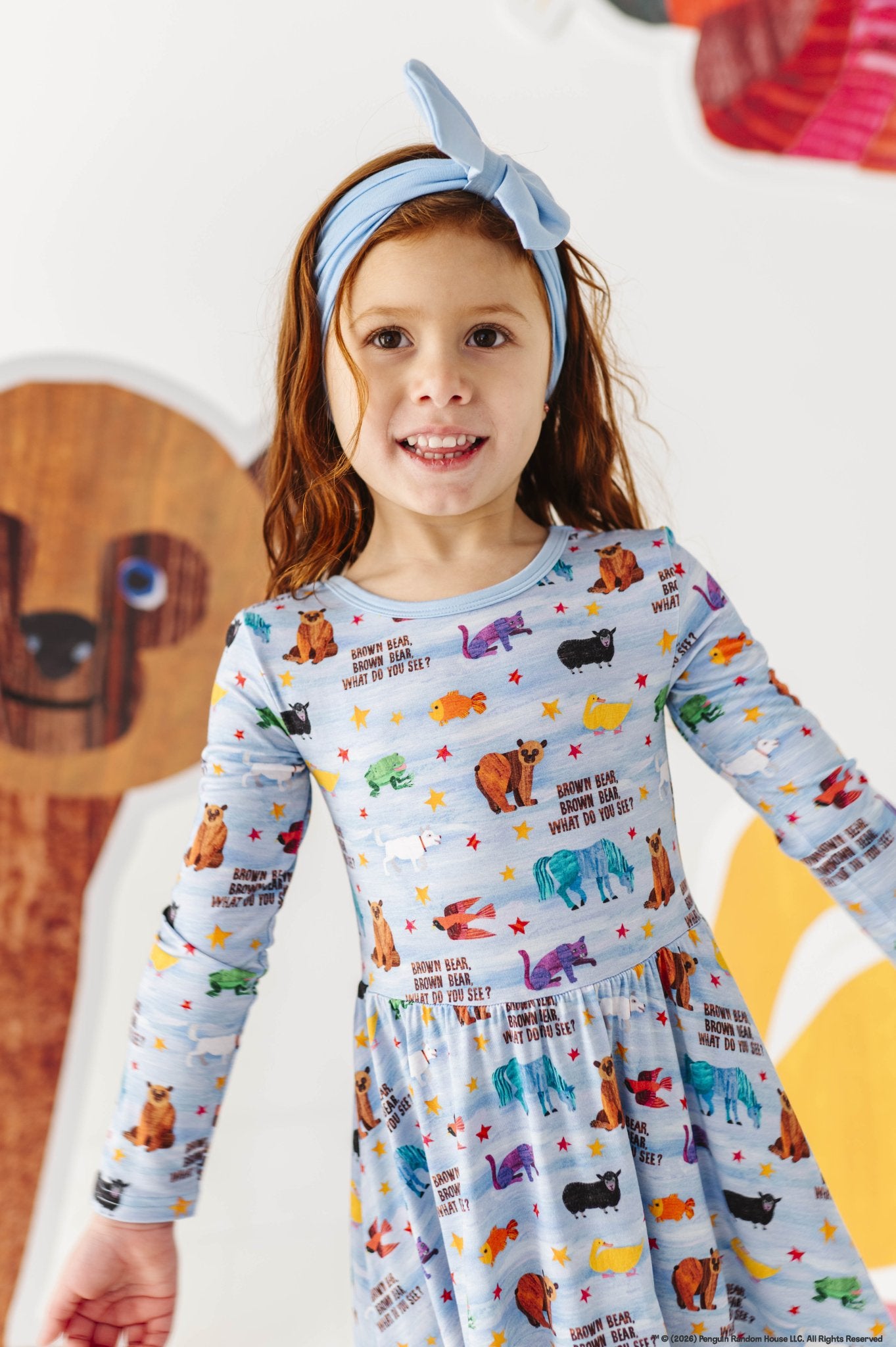 LONG SLEEVE TWIRL DRESS - Eric Carle™ BROWN BEAR BROWN BEAR - The Sleepy Sloth