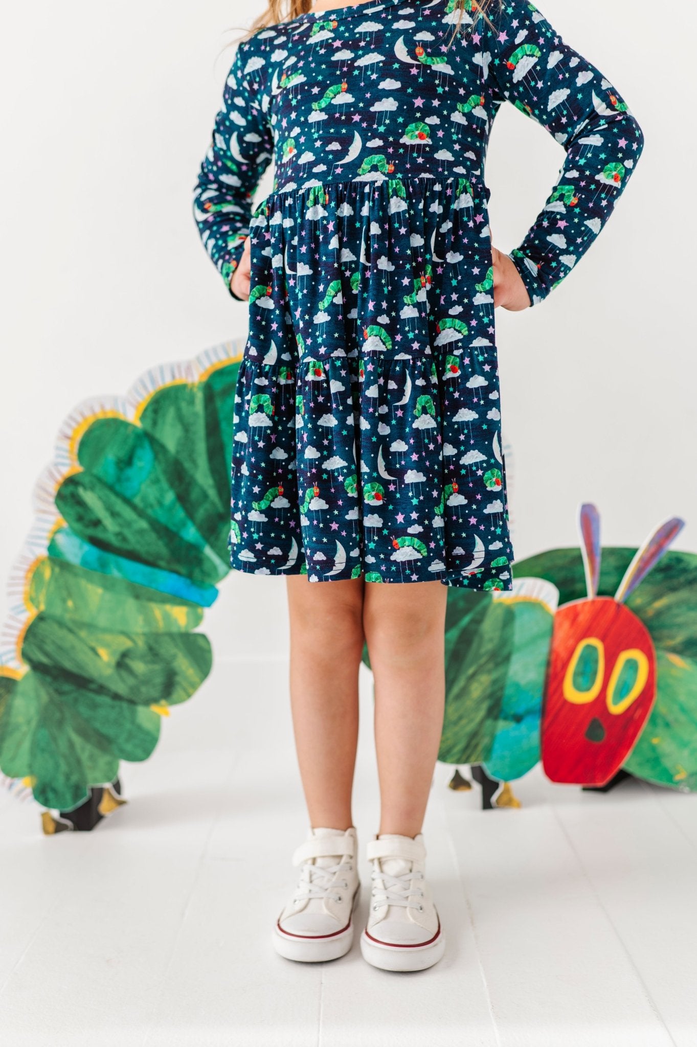 Long Sleeve Twirl Dress - GOOD NIGHT, FRIENDS - The Sleepy Sloth