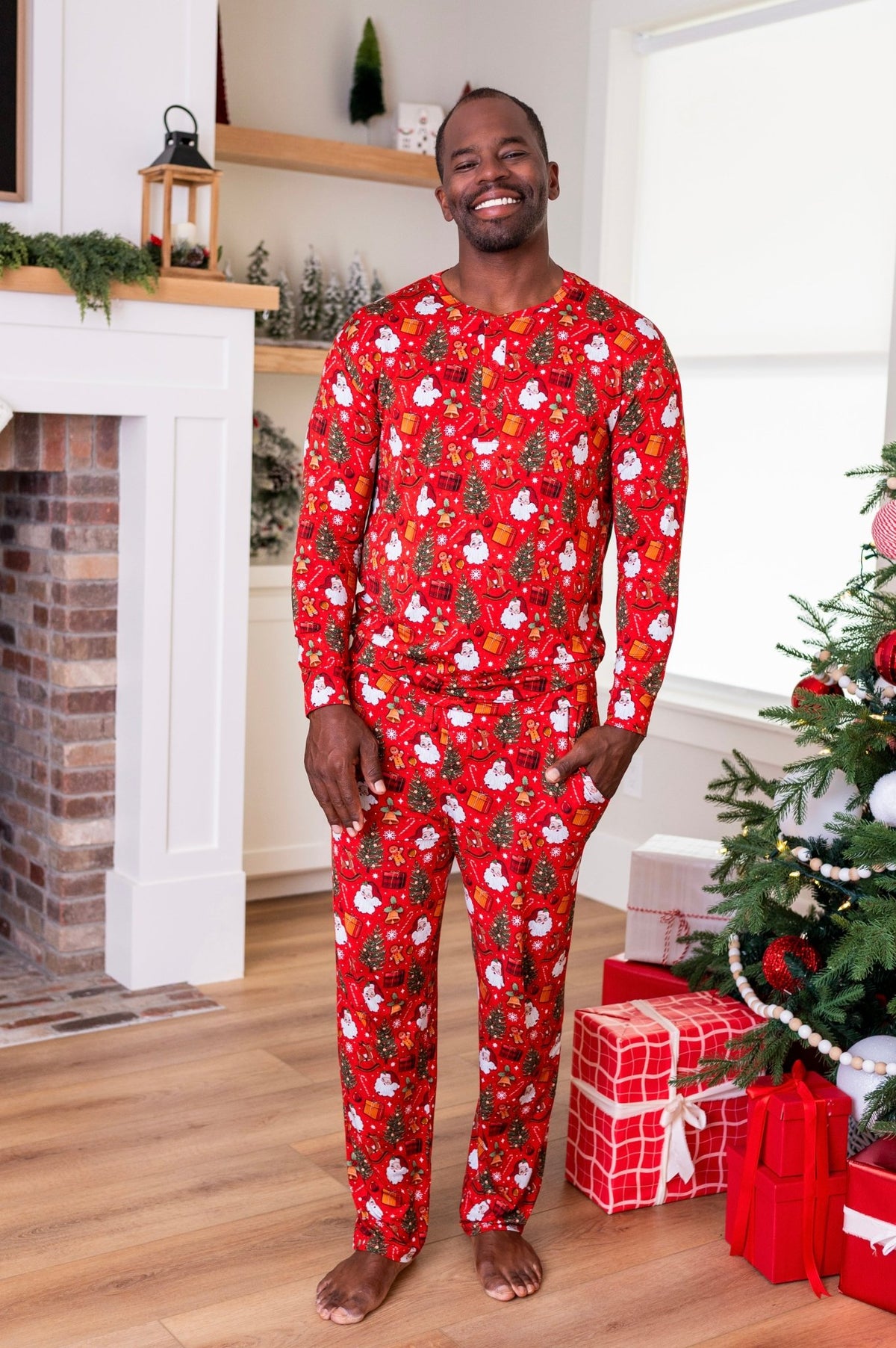 Men's Henley - Jolly St Nick - The Sleepy Sloth