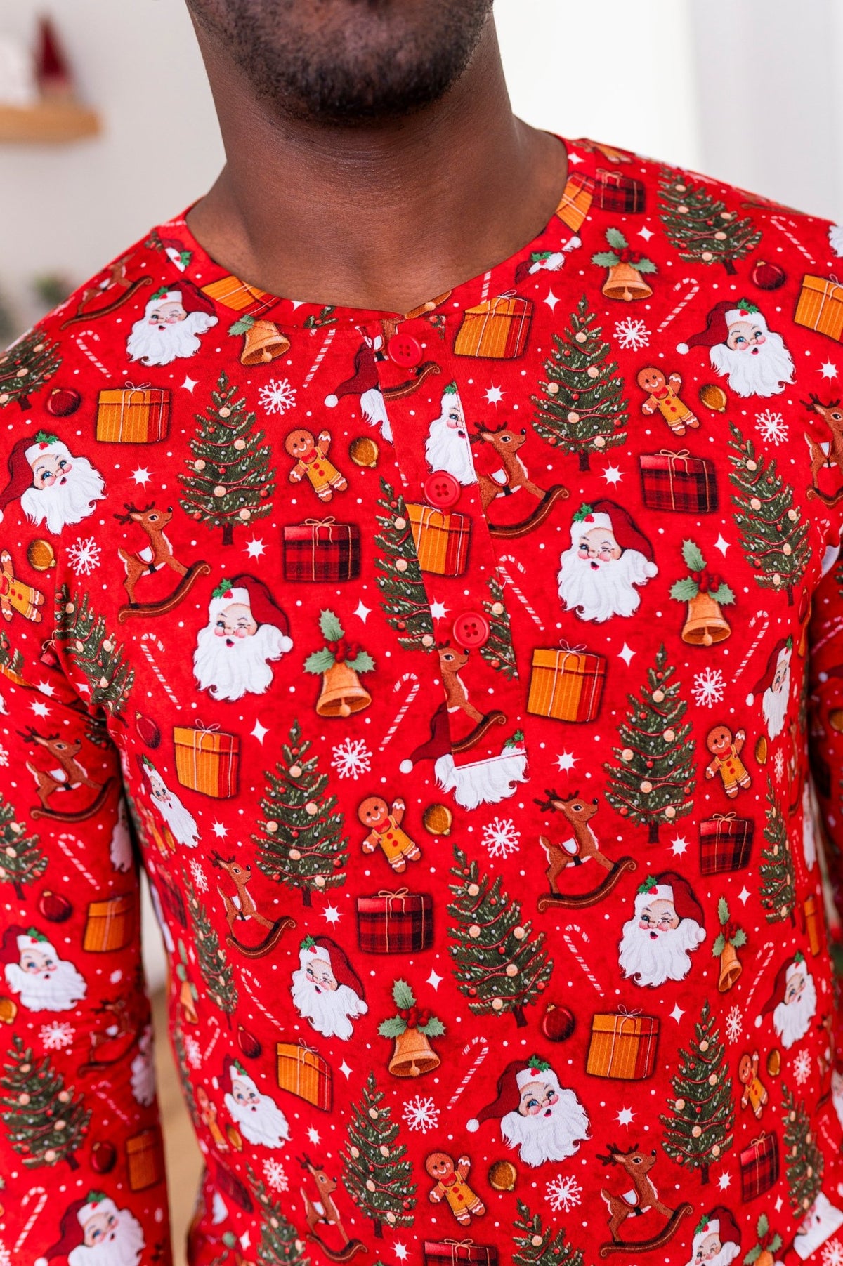 Men's Henley - Jolly St Nick - The Sleepy Sloth