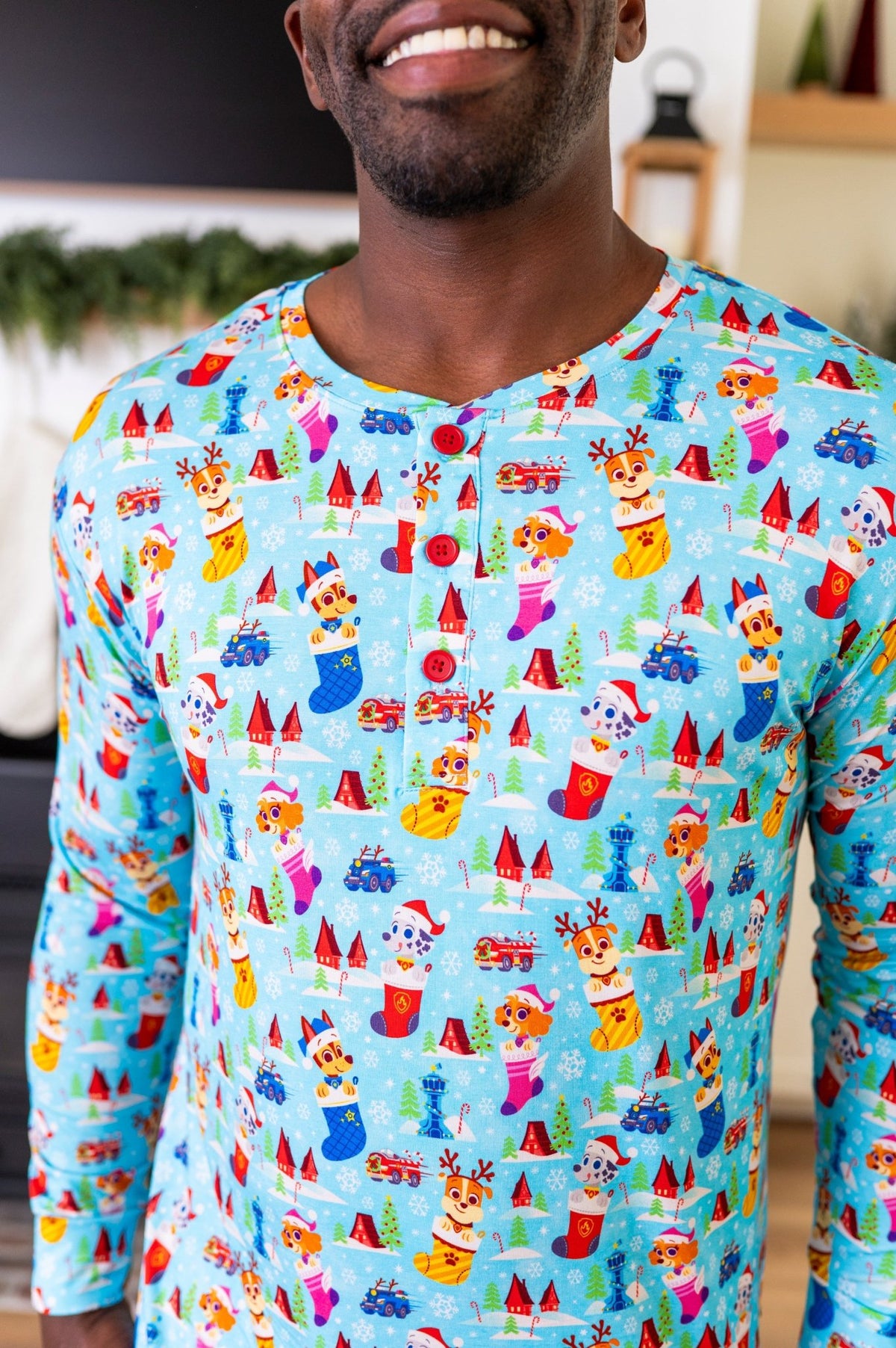 Men's Henley - Paw Patrol™ Deck the PAWs - The Sleepy Sloth