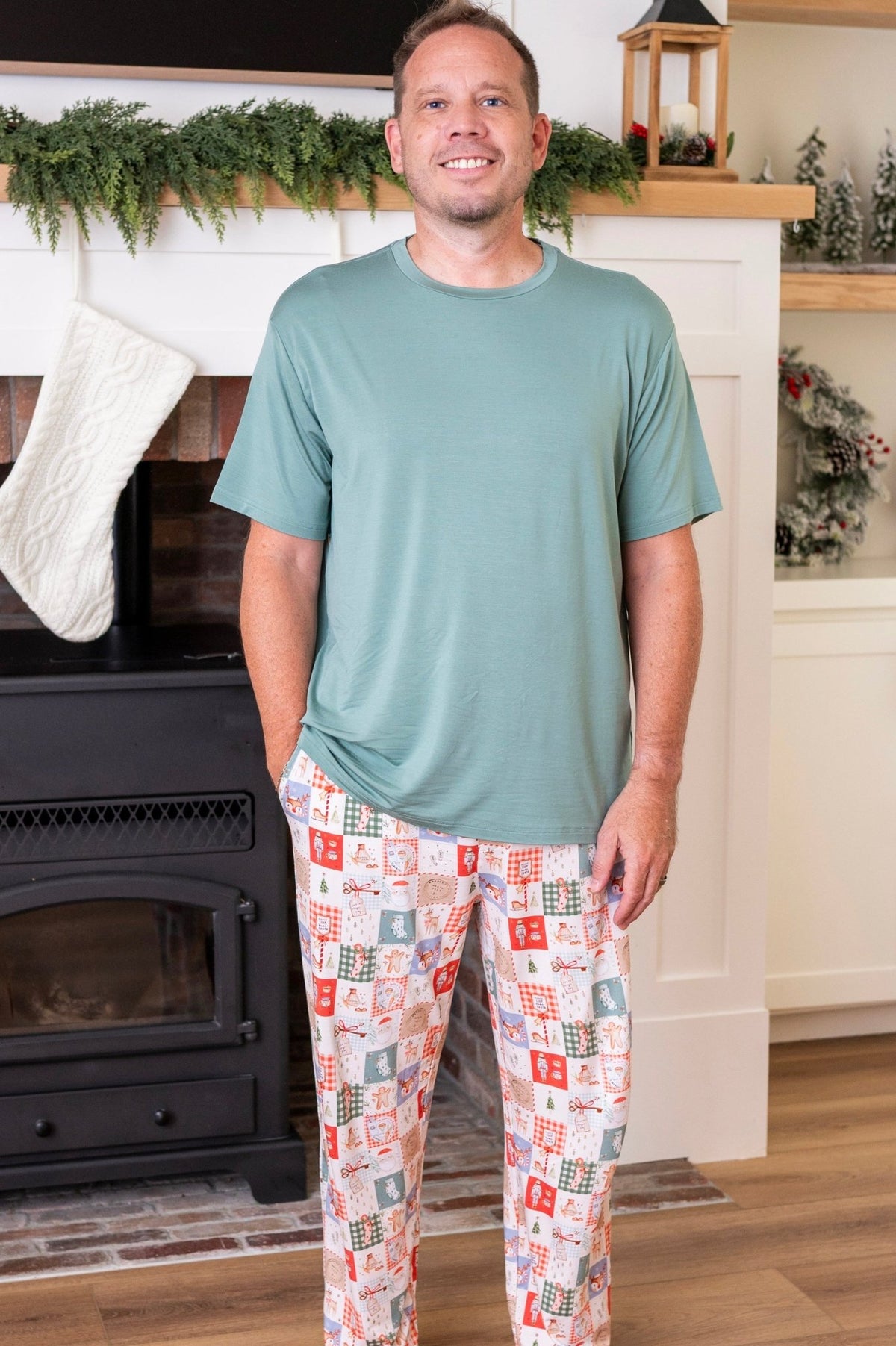Men's Solid Tee- Merry Mosaic - The Sleepy Sloth