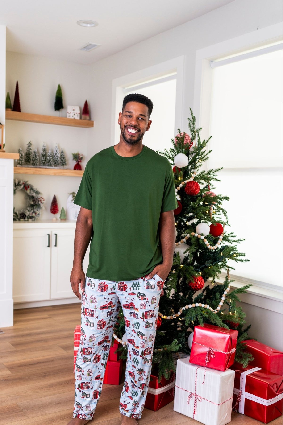 Men's Solid Tee- Santa's Village - The Sleepy Sloth
