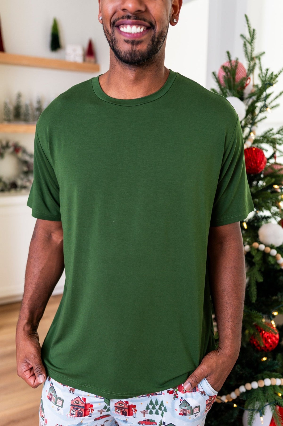Men's Solid Tee- Santa's Village - The Sleepy Sloth