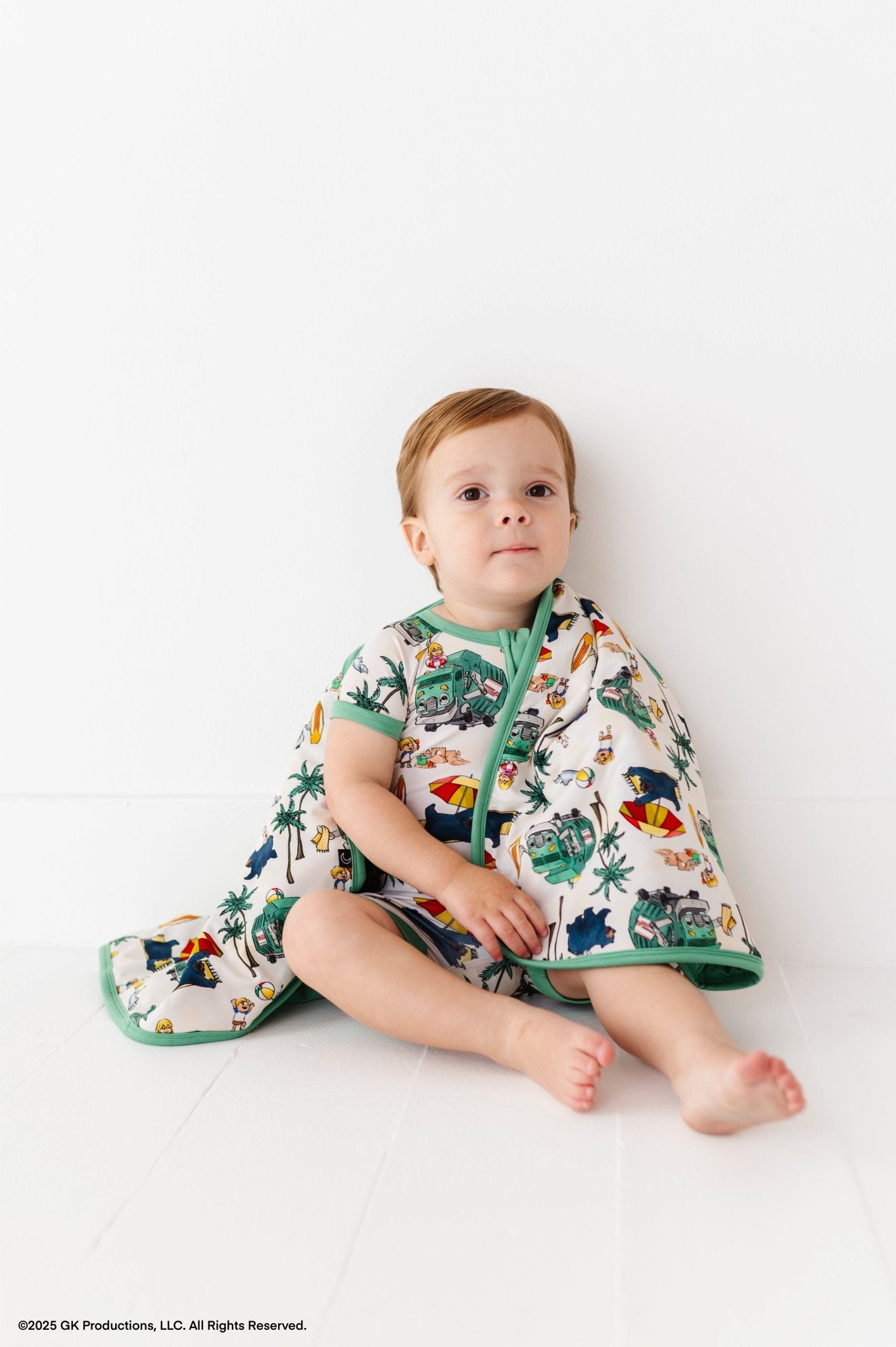 MINI BLANKIE - TRASH TRUCK™ BEACH DAY - The Sleepy Sloth
