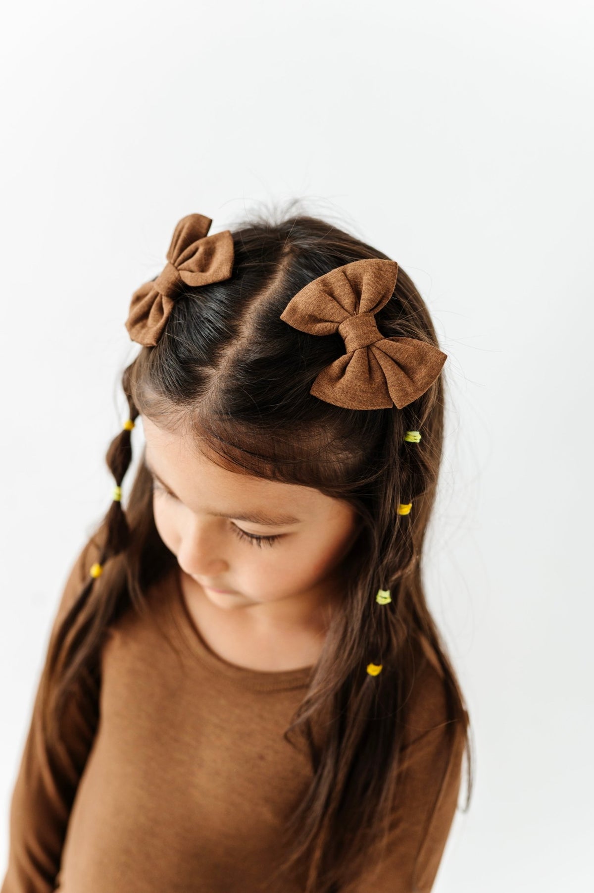 Mini Clip Bow Set - Chestnut - The Sleepy Sloth