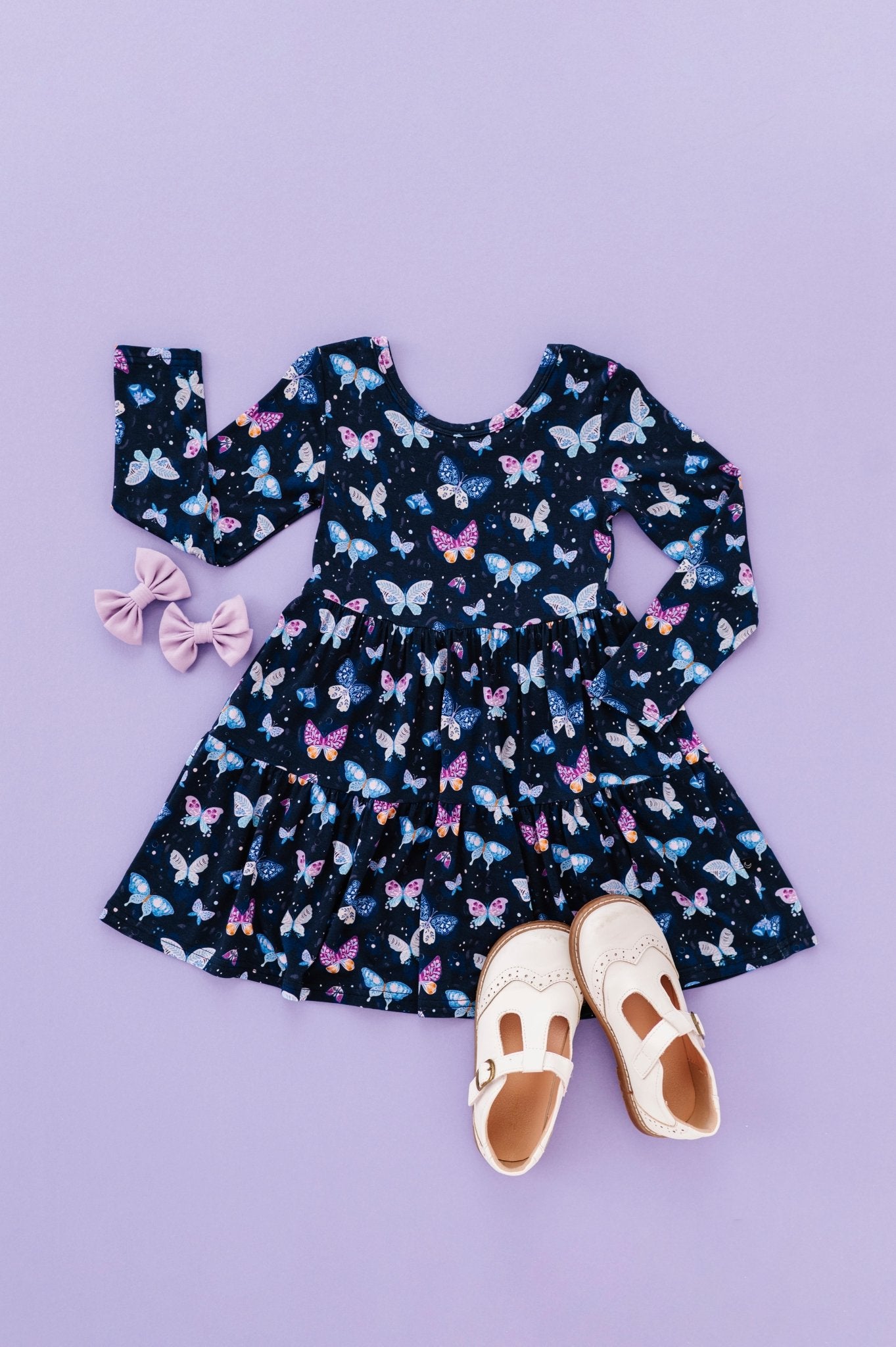MINI CLIP BOW SET - INDIGO SKIES - The Sleepy Sloth