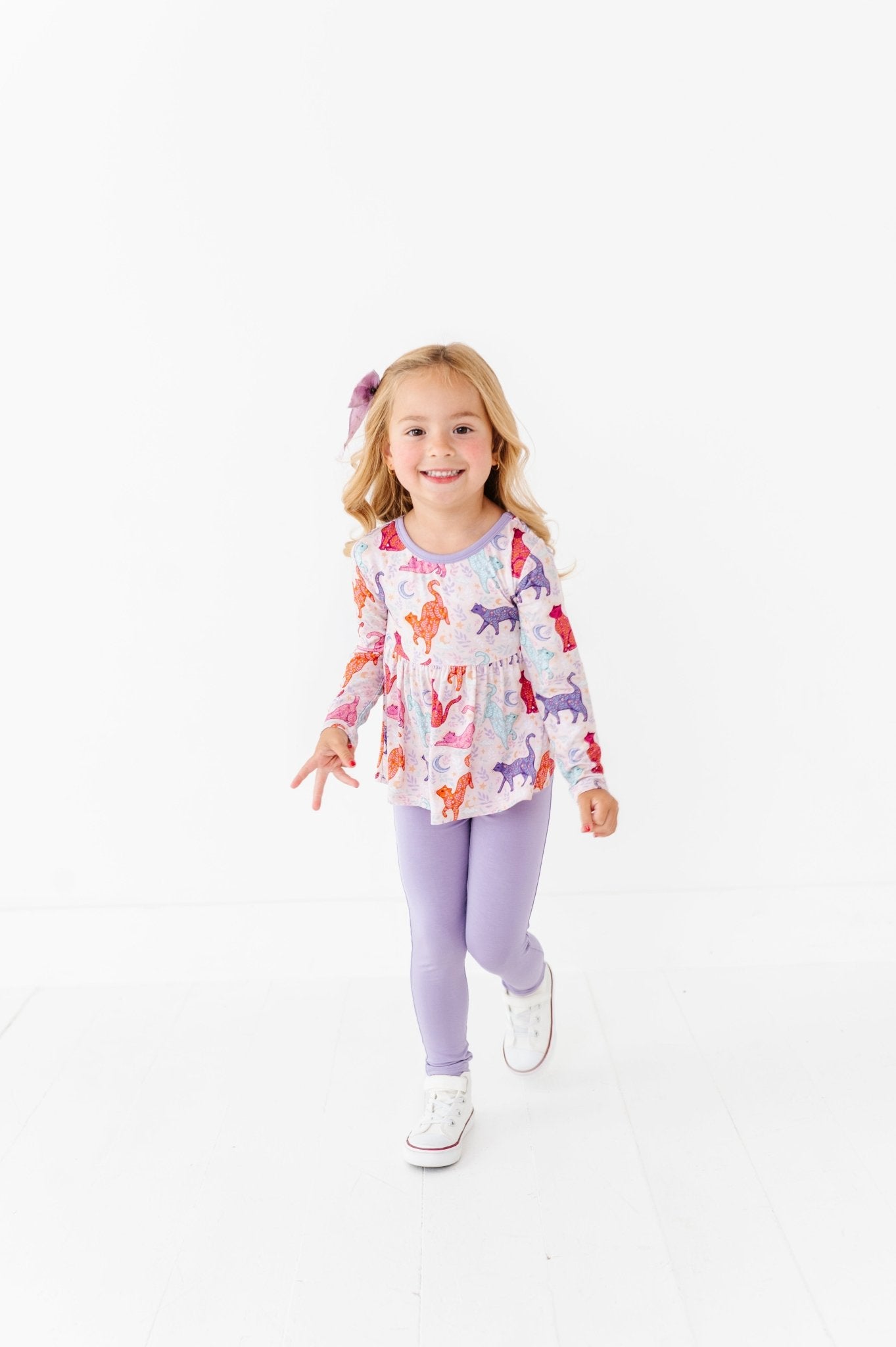 Peplum Top With Leggings - KOSMIC KITTIES - The Sleepy Sloth