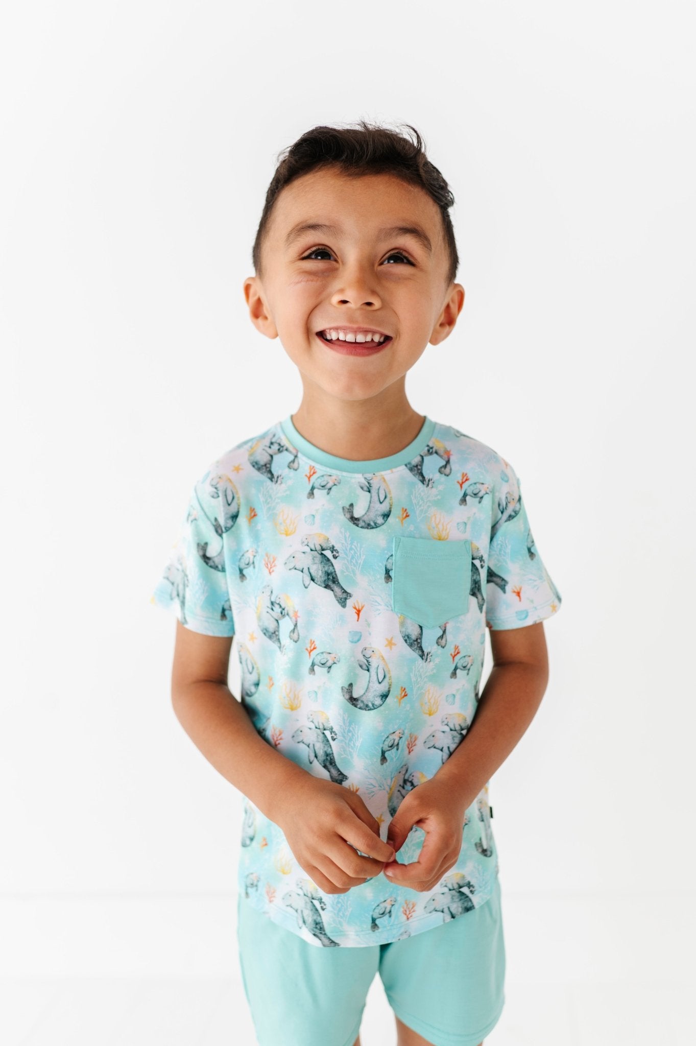 POCKET TEE SHORT SET* - SEA COW - The Sleepy Sloth