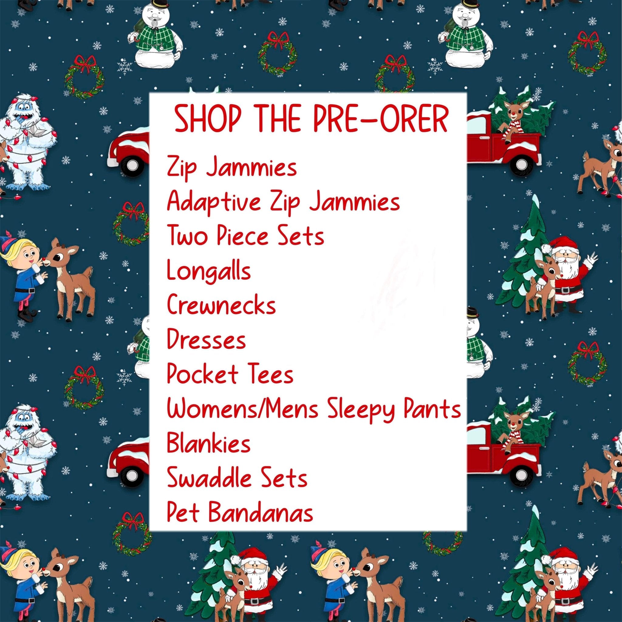 PREORDER ADAPTIVE ZIP JAMMIES - RUDOLPH© & FRIENDS - The Sleepy Sloth