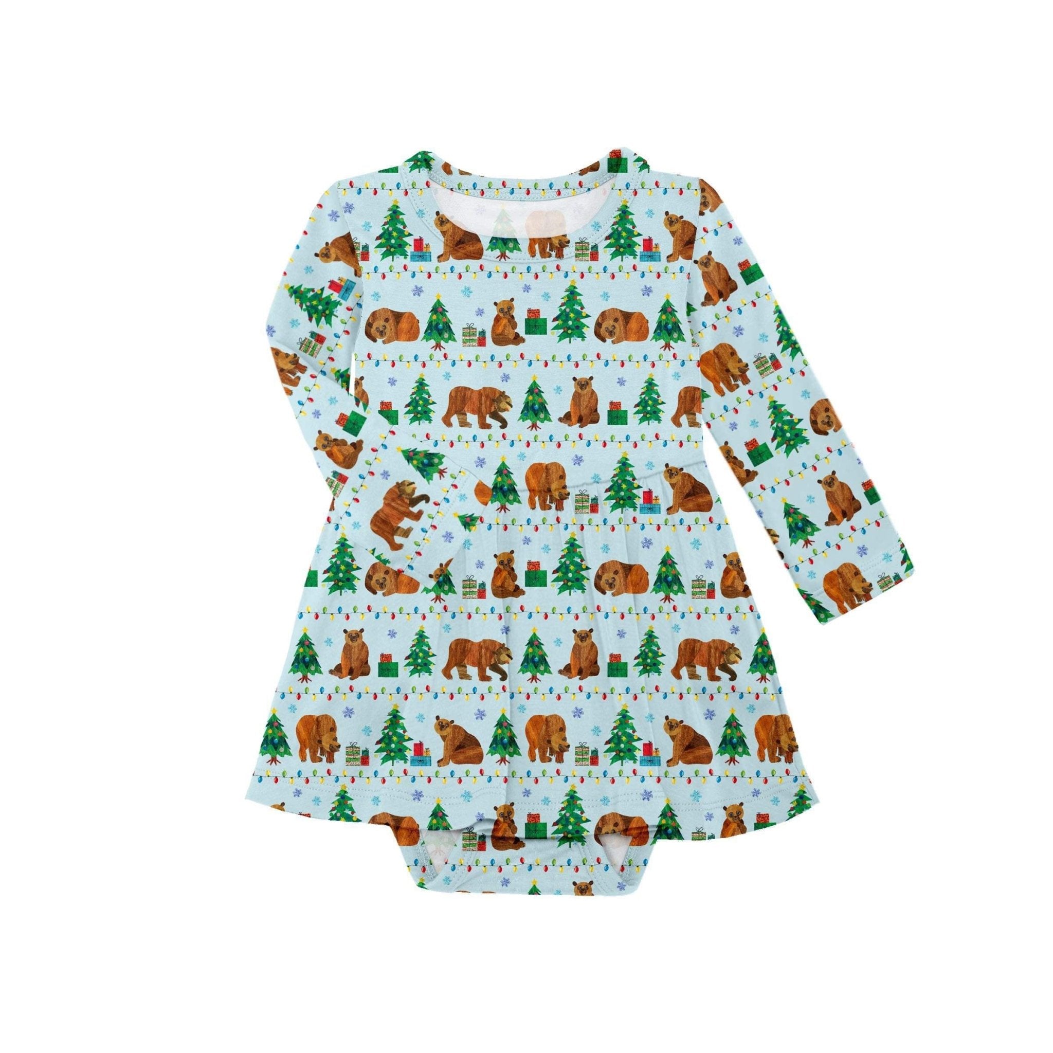 PREORDER BODYSUIT TWIRL DRESS - BEARY CHRISTMAS - The Sleepy Sloth