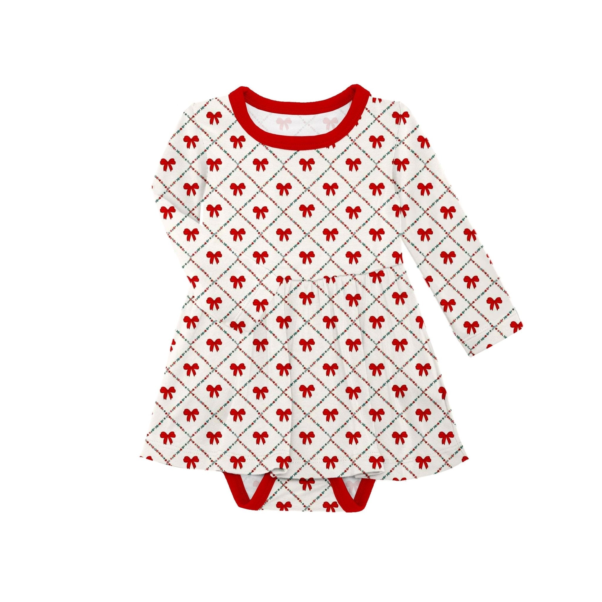 PREORDER BODYSUIT TWIRL DRESS* - BOW HO HO PREORDER - The Sleepy Sloth