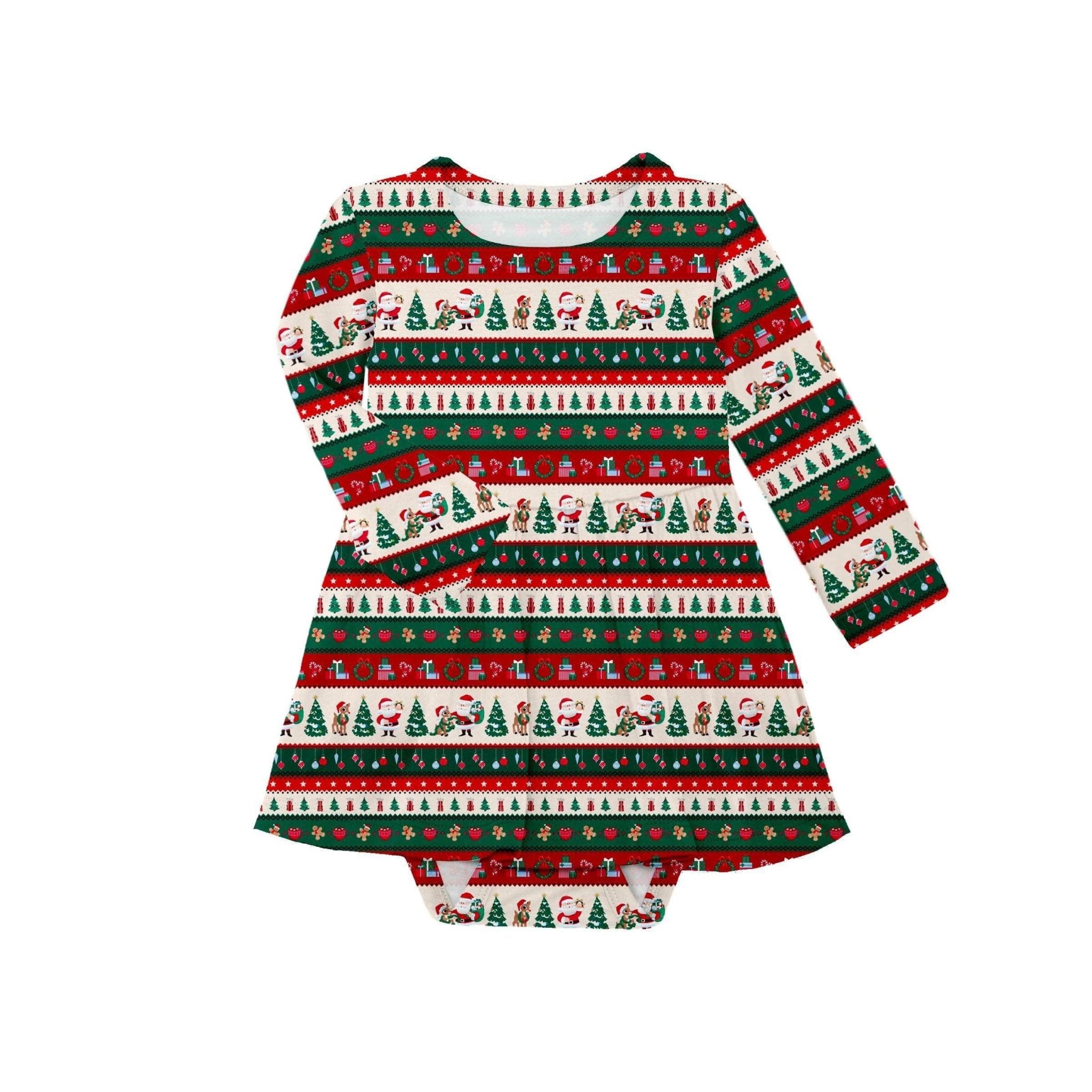 PREORDER BODYSUIT TWIRL DRESS - FAIR ISLE - The Sleepy Sloth