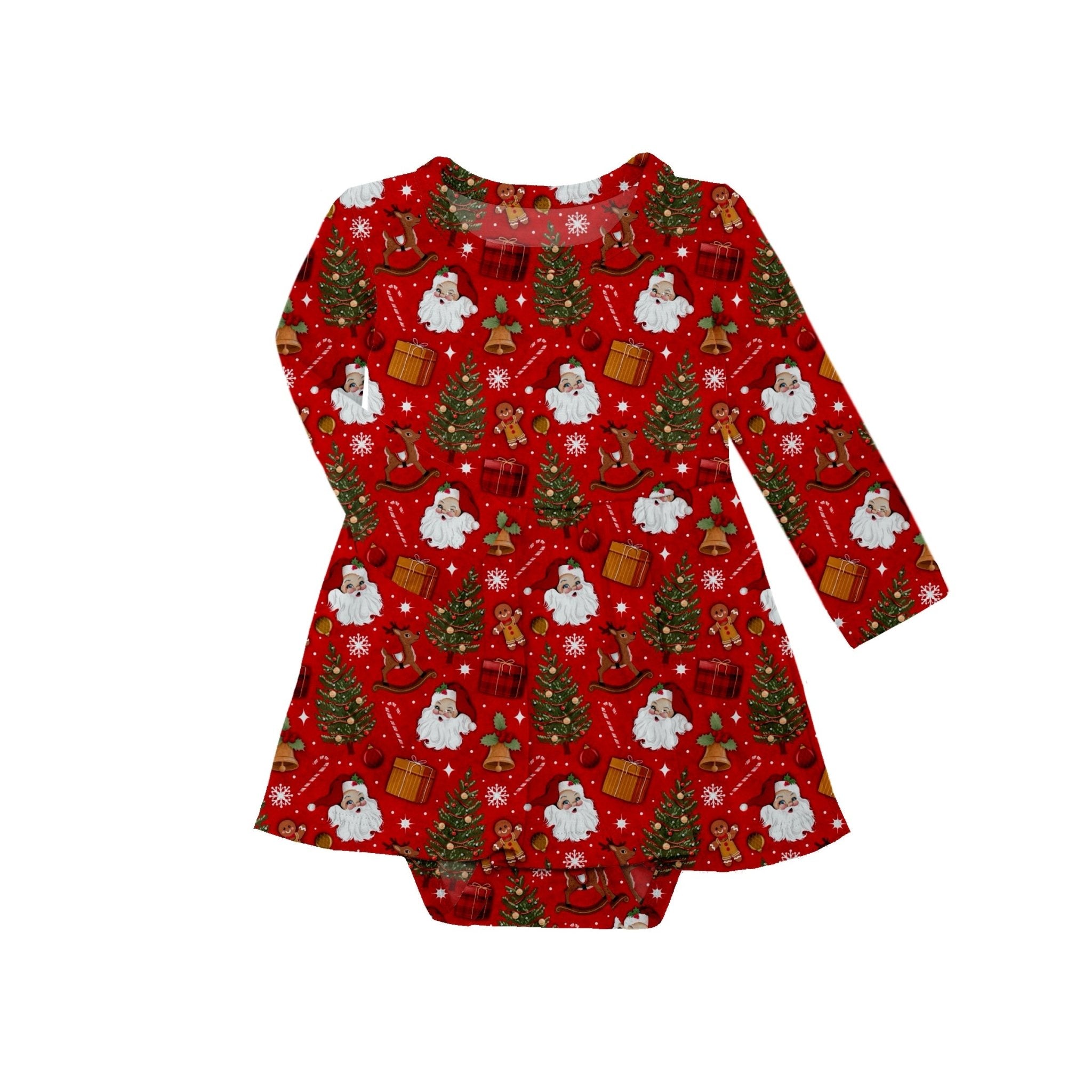 Preorder Bodysuit Twirlie Dress - Jolly St Nick - The Sleepy Sloth