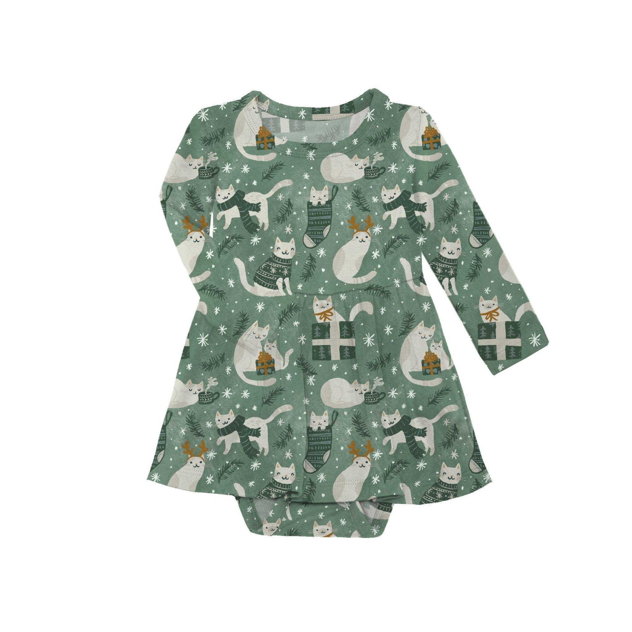 Preorder Bodysuit Twirlie Dress - Meowy & Bright - The Sleepy Sloth