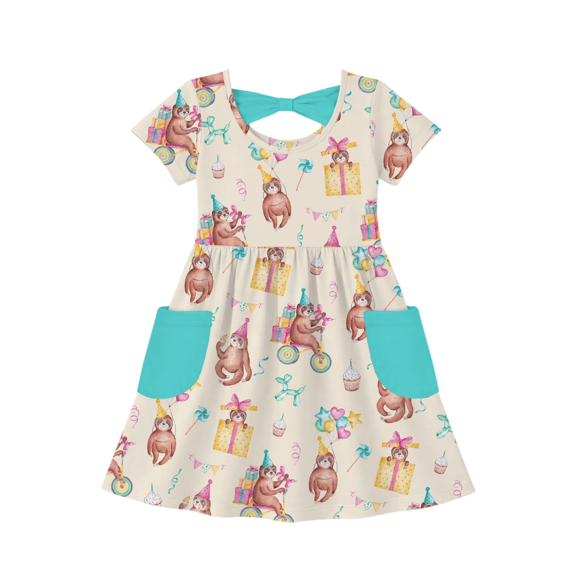 Preorder Bow Back Twirlie Dress - Sleepy Party - The Sleepy Sloth