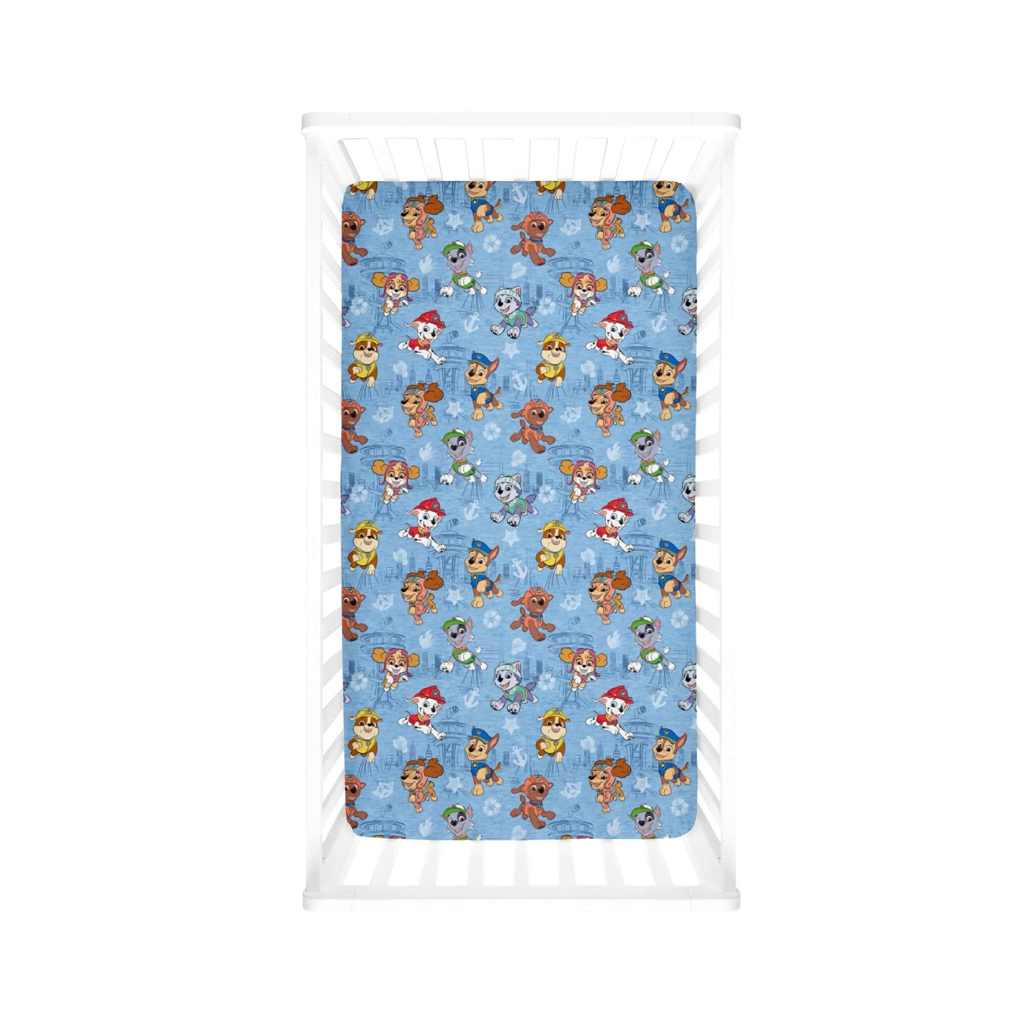 PREORDER CRIB SHEET - PAW PATROL™ ON A ROLL! (BLUE) - The Sleepy Sloth