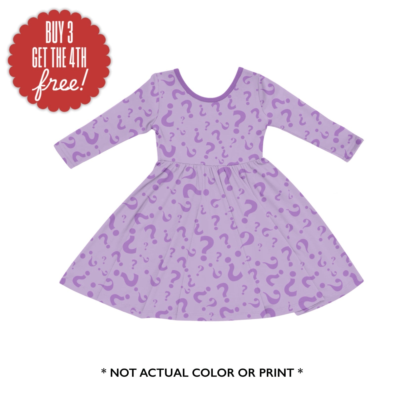 PREORDER LONG SLEEVE TWIRLIE DRESS - MYSTERY GIRL PRINT B - The Sleepy Sloth