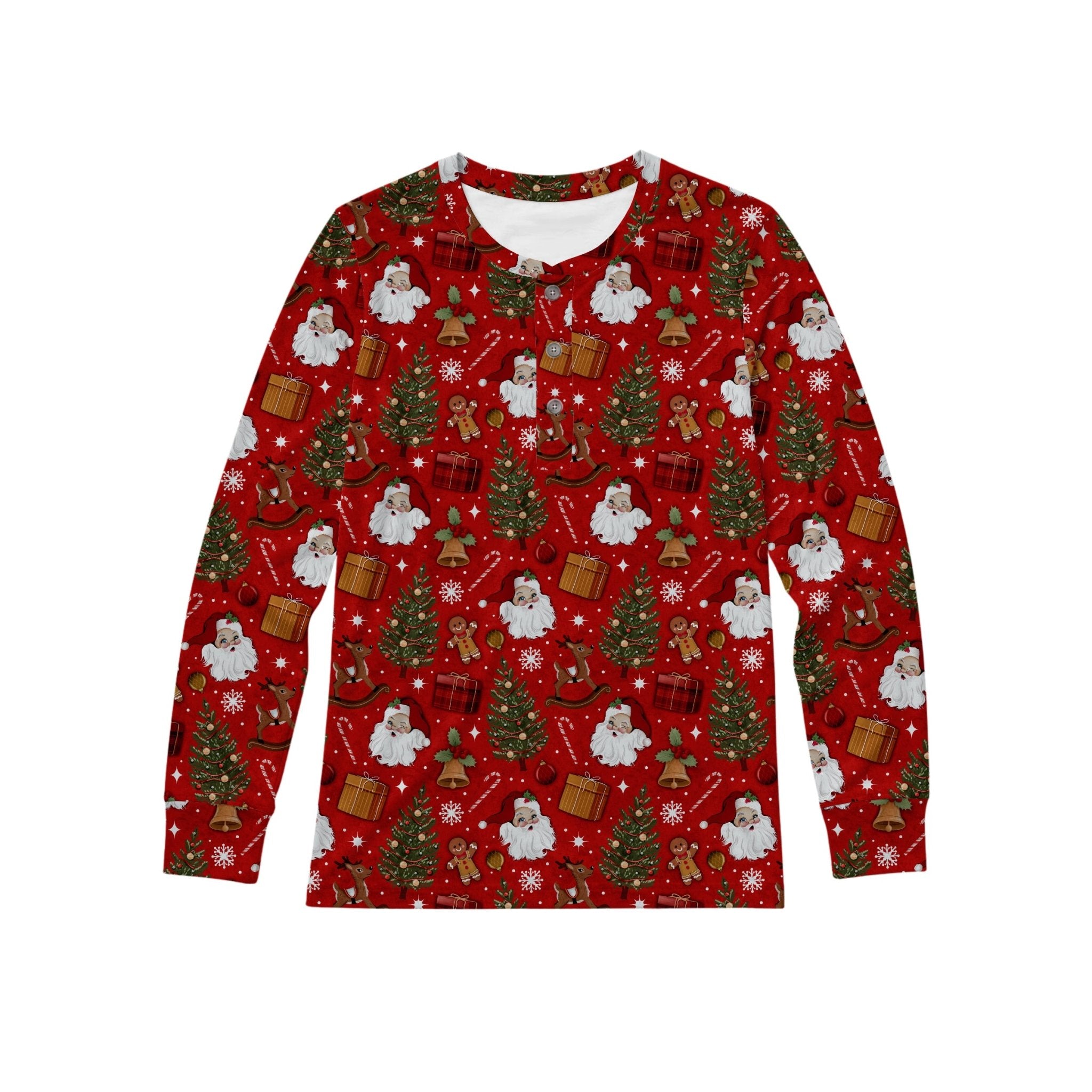 Preorder Men's Henley - Jolly St Nick - The Sleepy Sloth